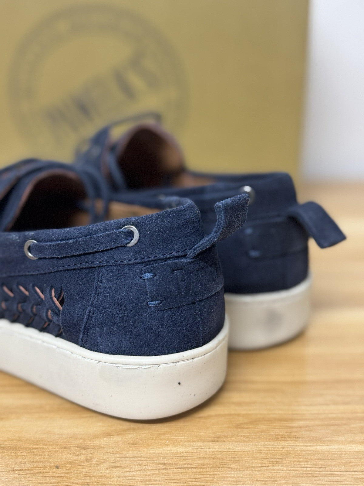 Pawelk’s Boat Shoes Pelle Suede Navy         Hand   Made  In Italy   Uomo 45