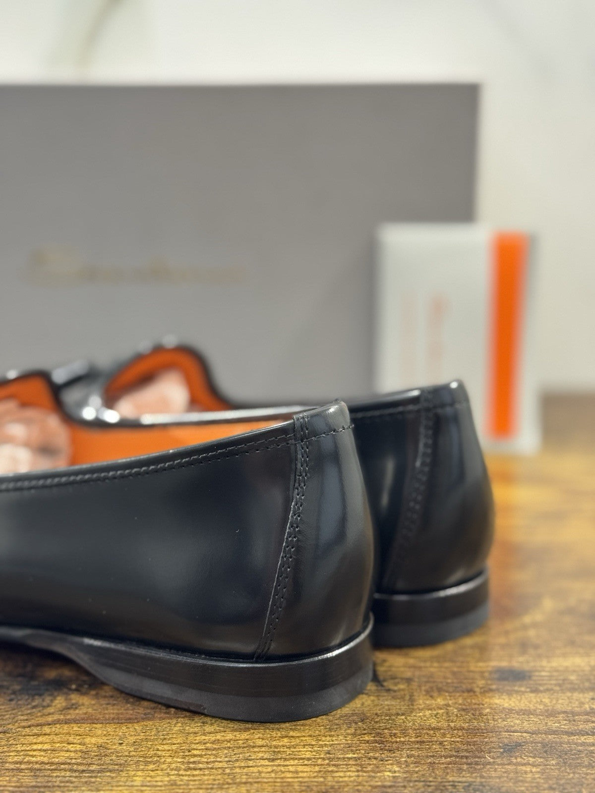 Santoni Mocassino Uomo Tassel Pelle Nero Goodyear Luxury Men Santoni 42