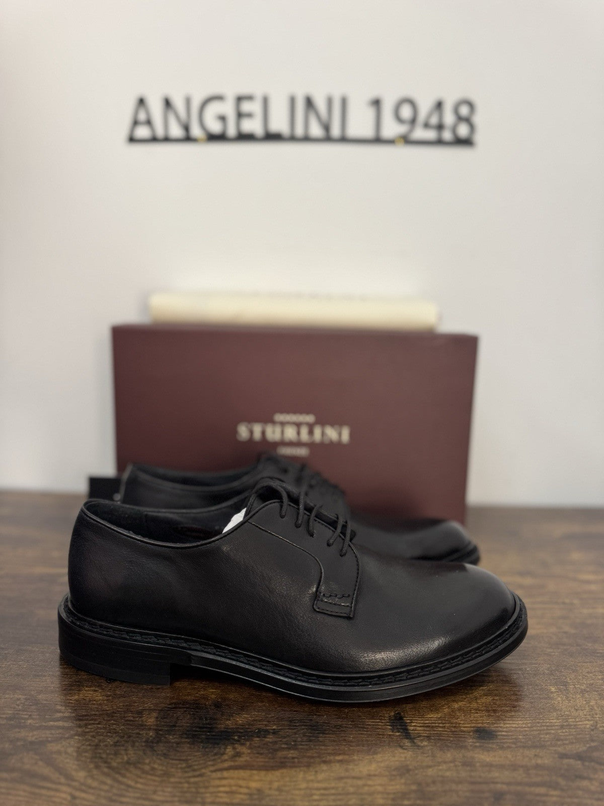 Sturlini  Derby Pelle Nero  Luxury Scarpa Uomo 42.5