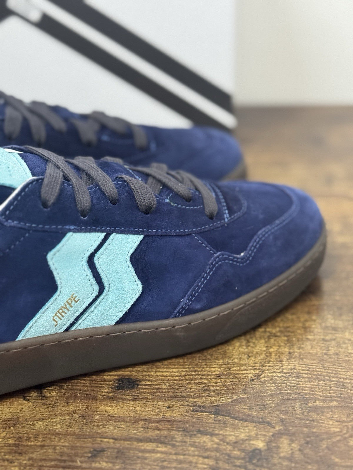Strype Sneaker Pelle Suede Blu  Memory Foam Casual Uomo 43