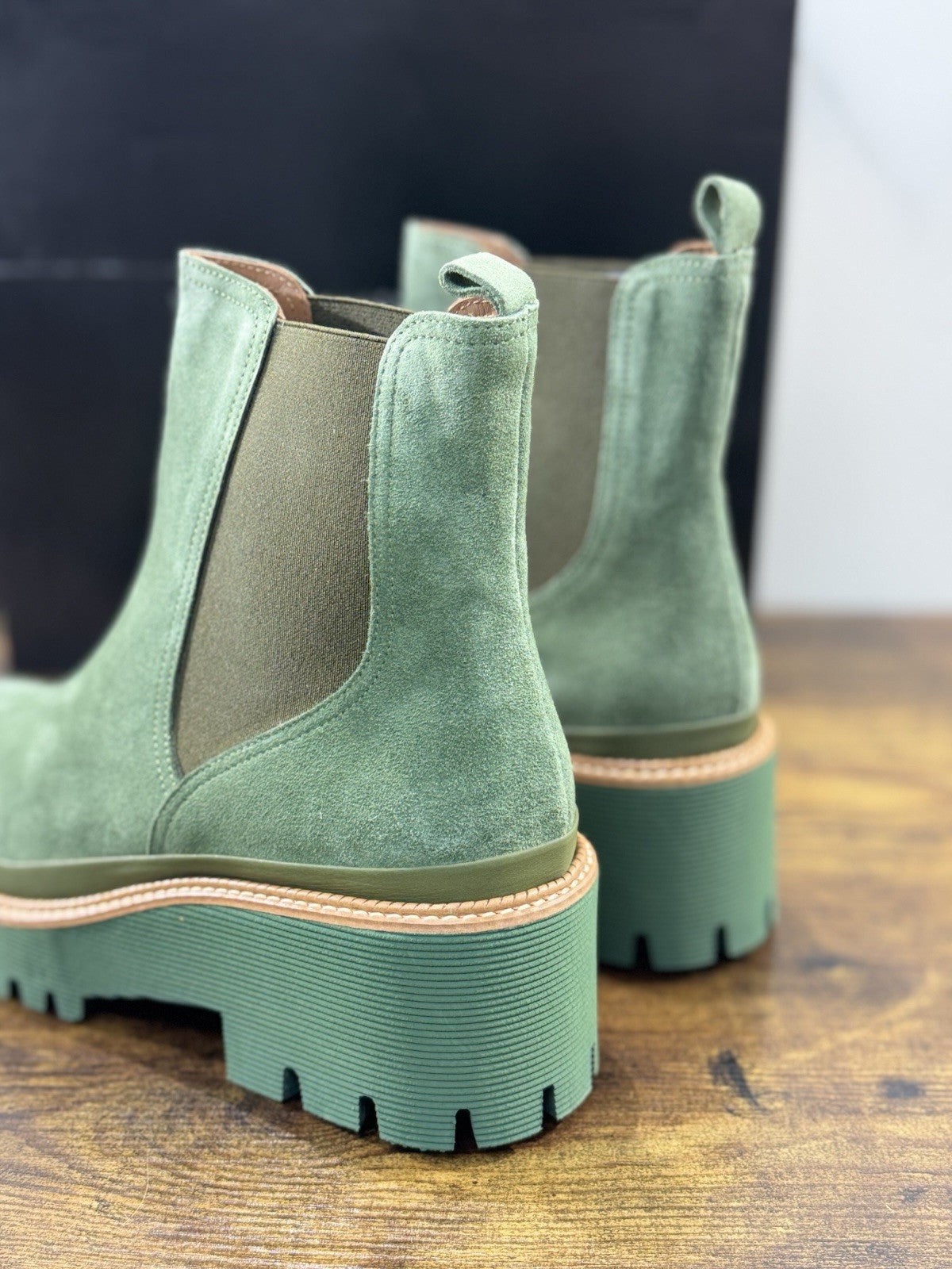 Pons Quintana Stivaletto Donna Carm B Suede Verde   Zeppa  Luxury Boot 40