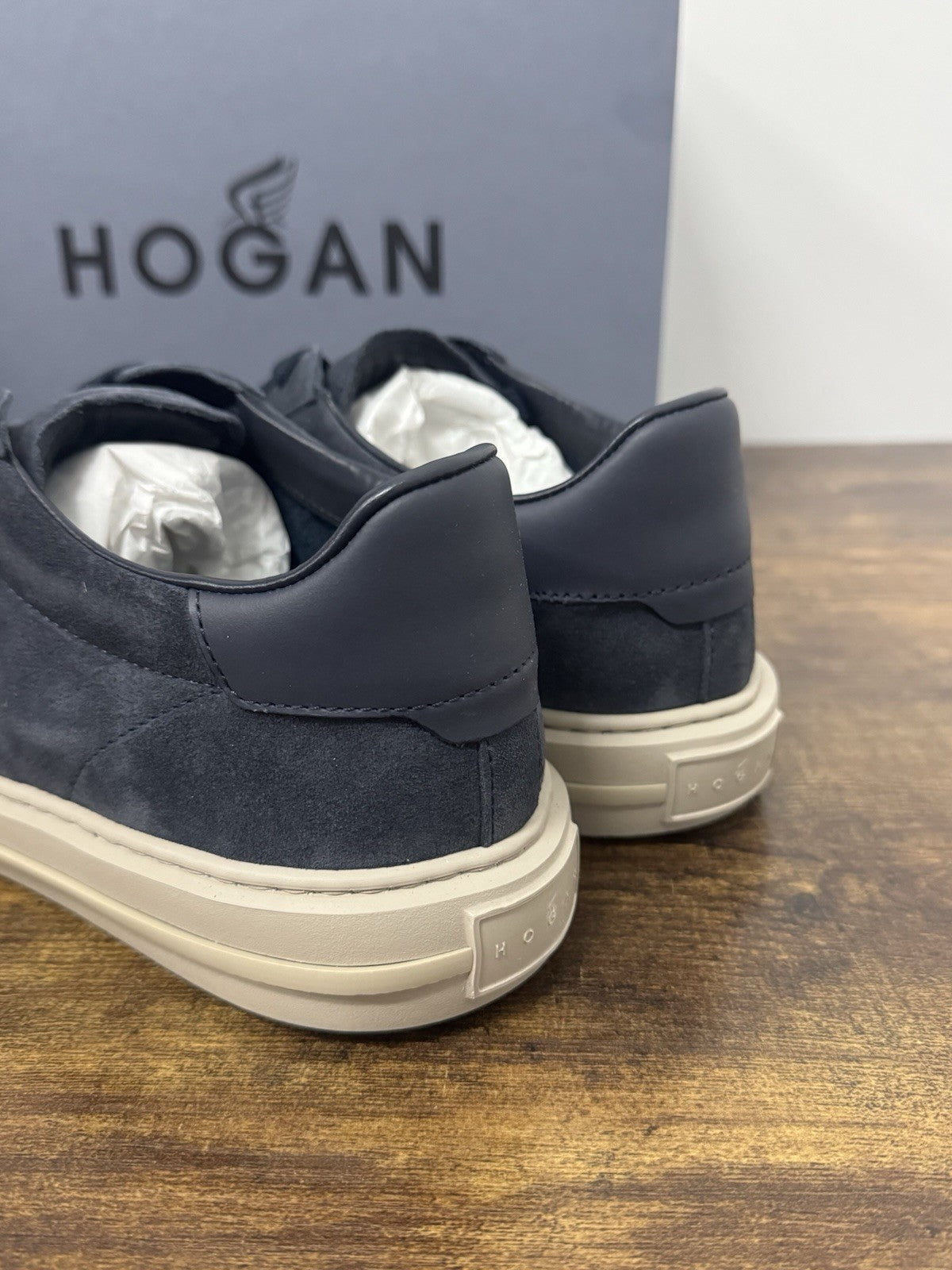 Hogan H691  Sneaker Pelle Suede Blu    Memory Foam Scarpa Hogan Uomo 43.5