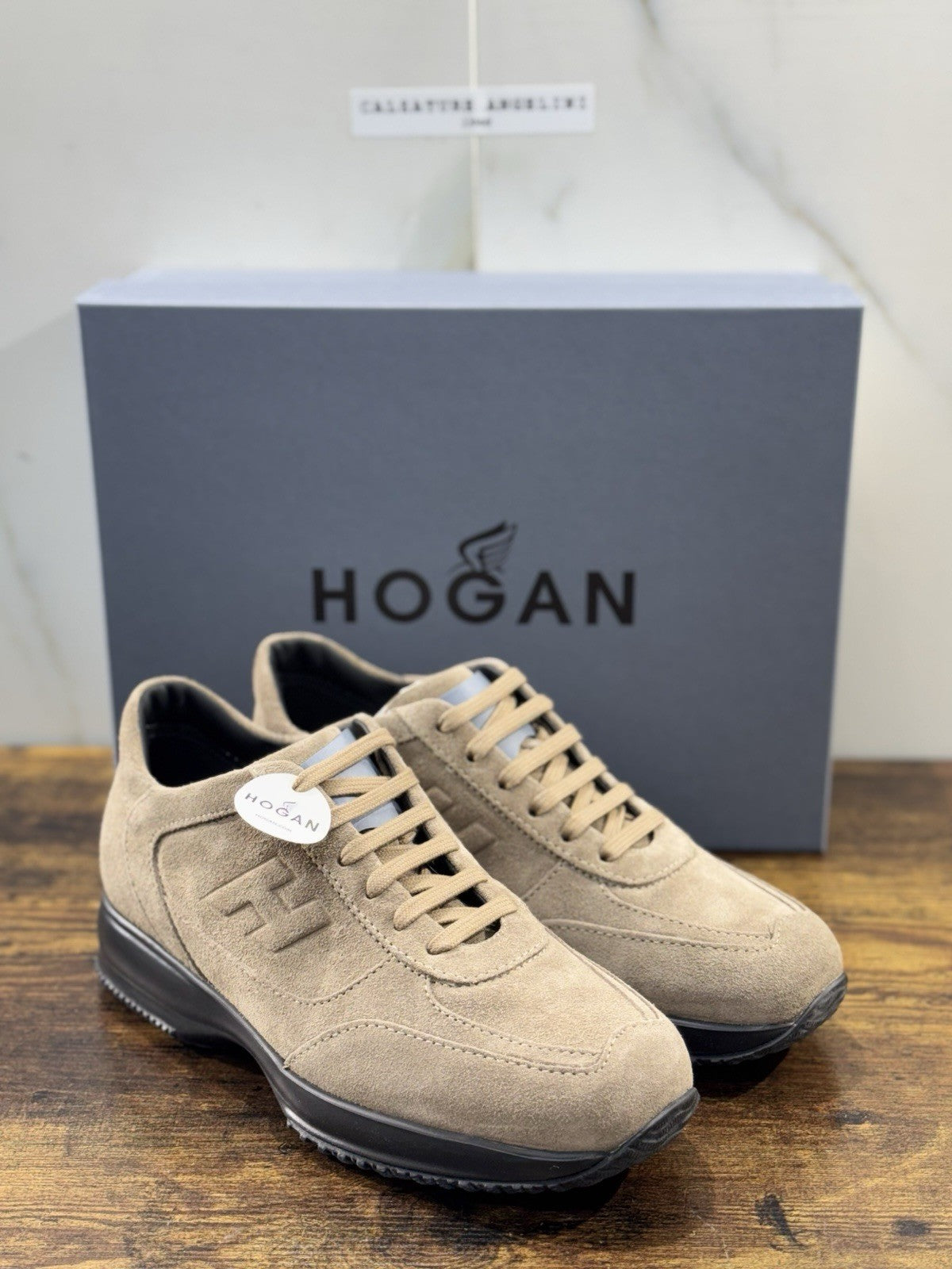 hogan interactive Sneaker Pelle Suede Tortora Medio    Uomo 41.5