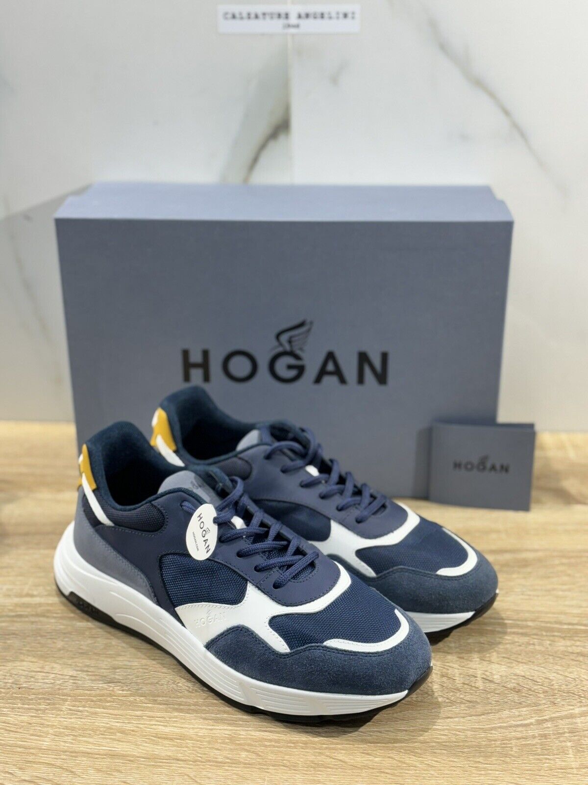 Hogan Hyperlight  uomo sneaker Pelle Blu   memory foam Luxury Hogan Men  42