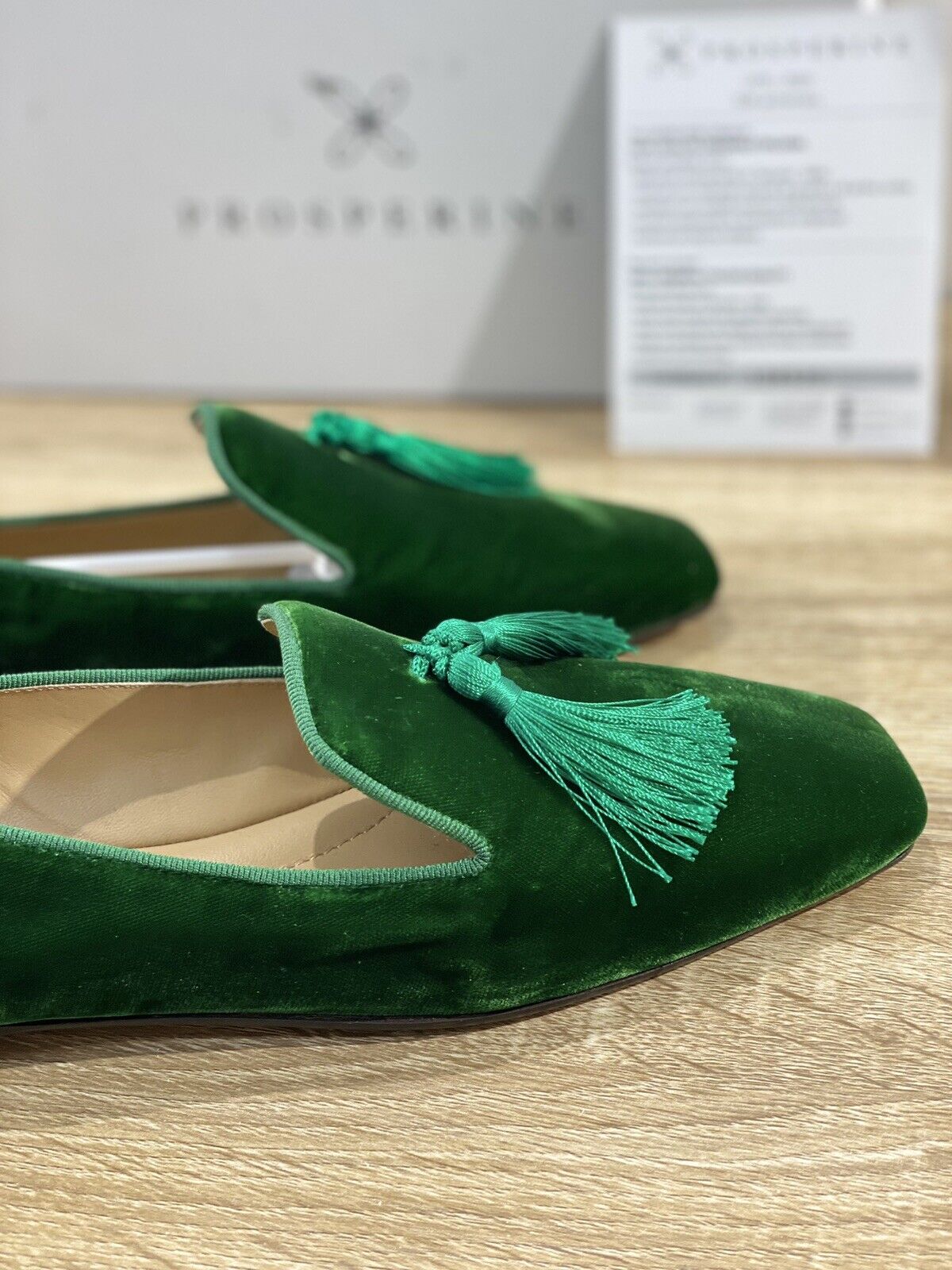 Prosperine Mocassino donna in Velluto Verde luxury made in italy 38