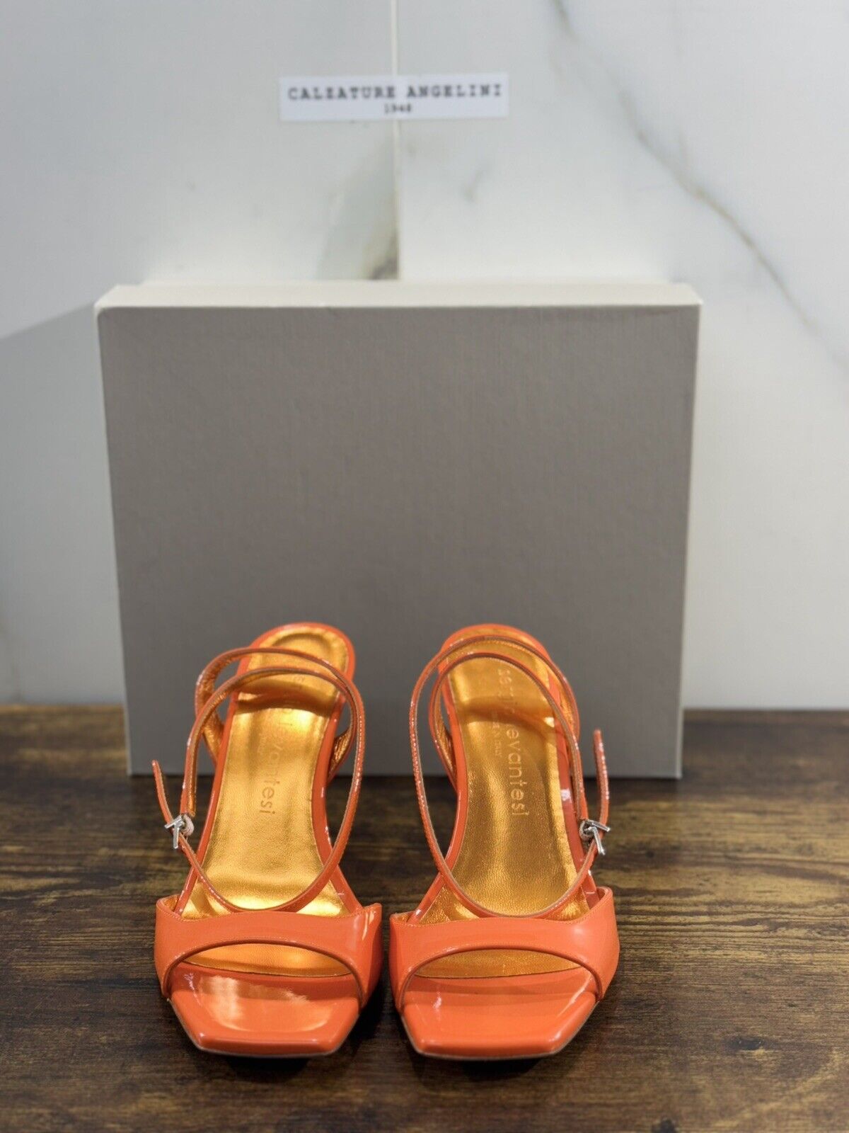 Sergio Levantesi Sandalo Donna Tania  Arancio      Luxury Woman Sandal 37.5