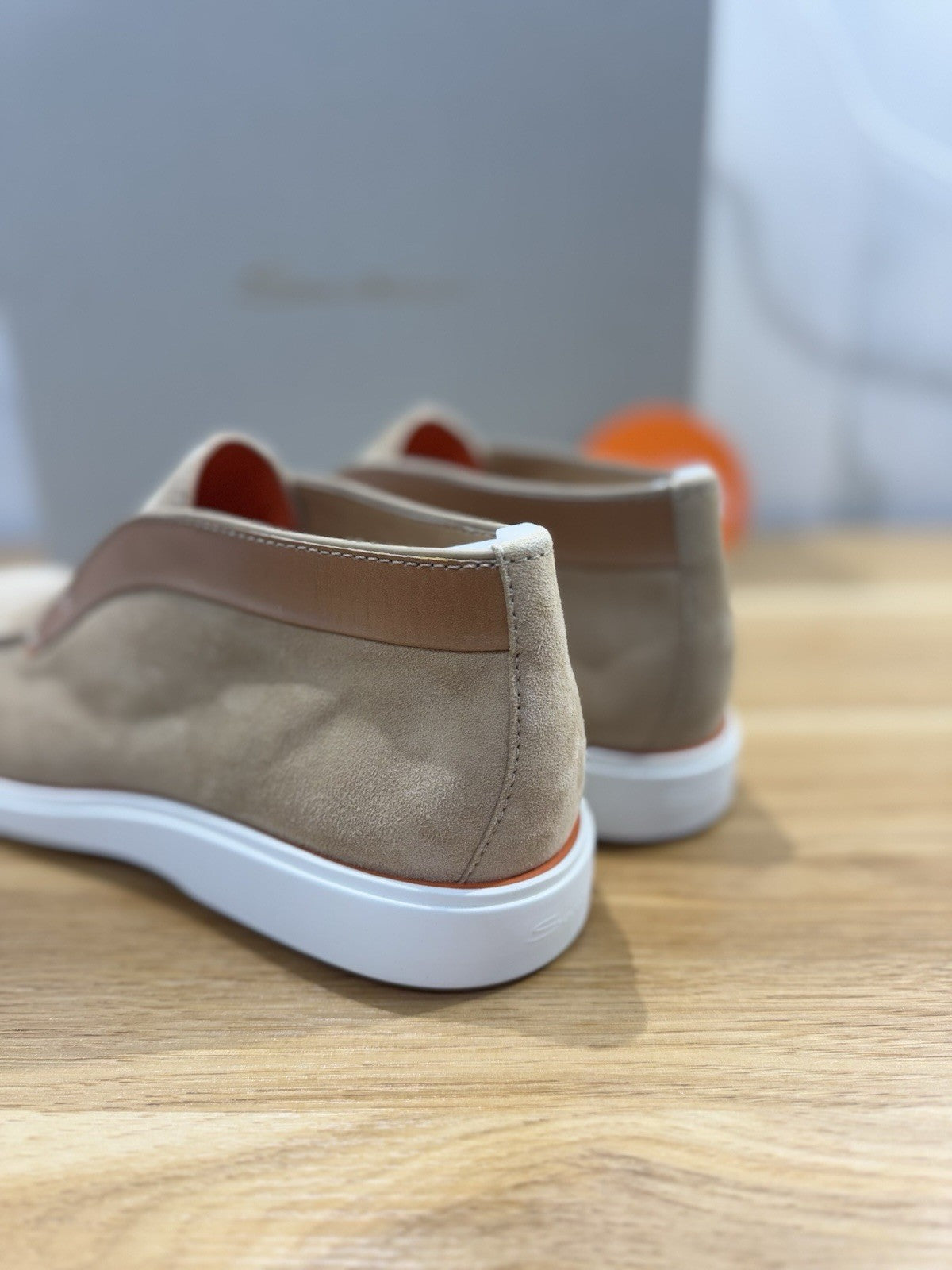Santoni Polacchino  Summer Walk Suede Beige  Luxury Santoni Scarpe Uomo 43.5