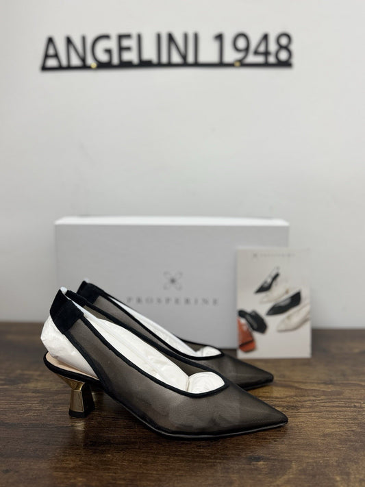 Prosperine Sling Back Pelle Rete Nero  Casual Prosperine Scarpa Donna 37