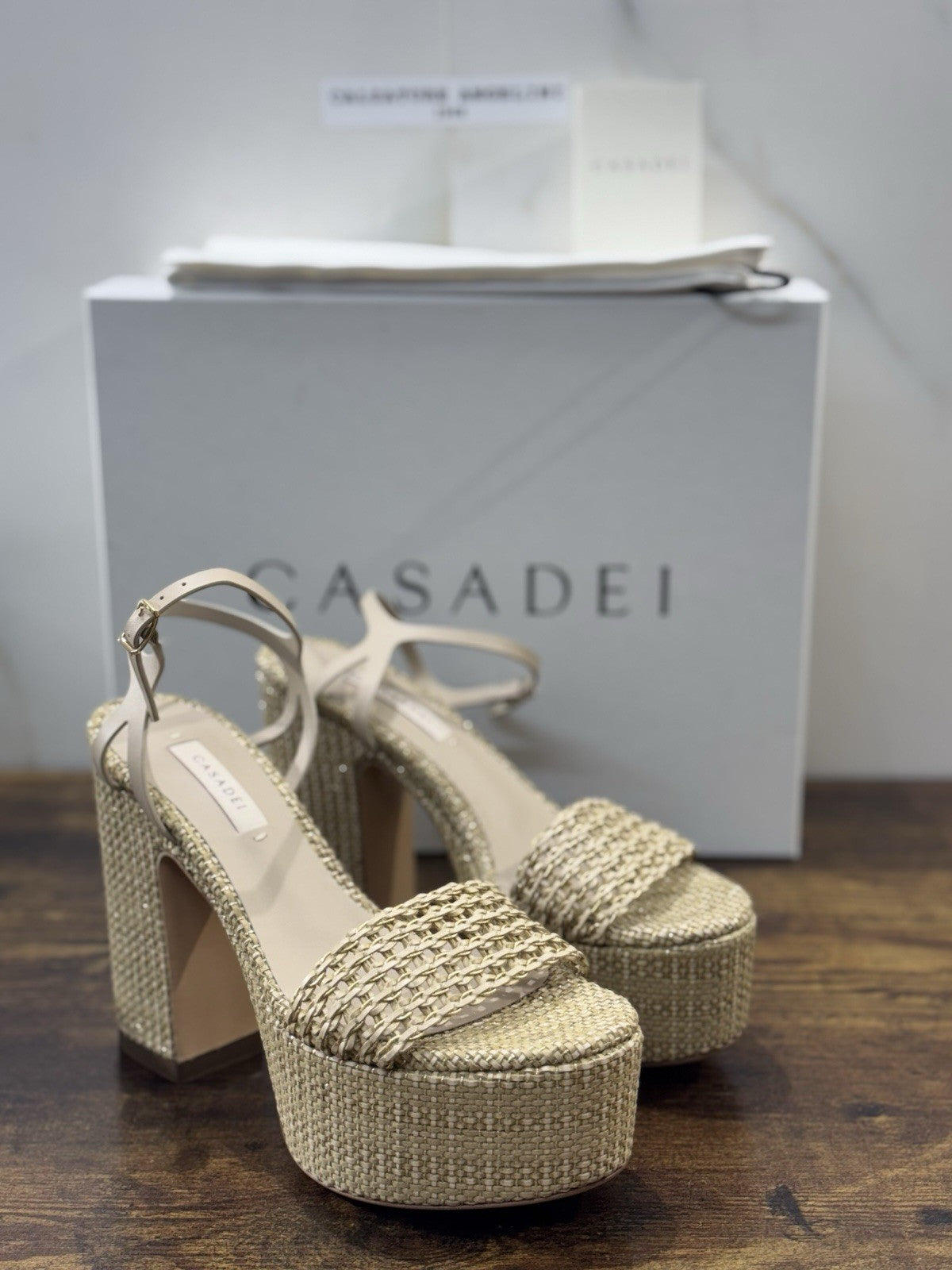 Casadei Sandalo Goldeneye Isa Platform Bambù  Luxury Casadei 39