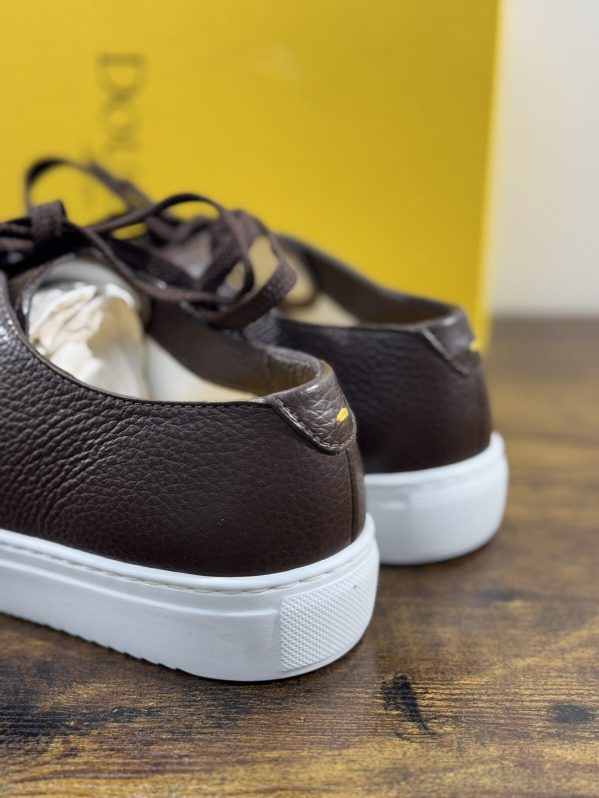 Doucal’s Sneaker Uomo Icon Pelle Brown   Luxury Men Shoes Doucal’s 43.5