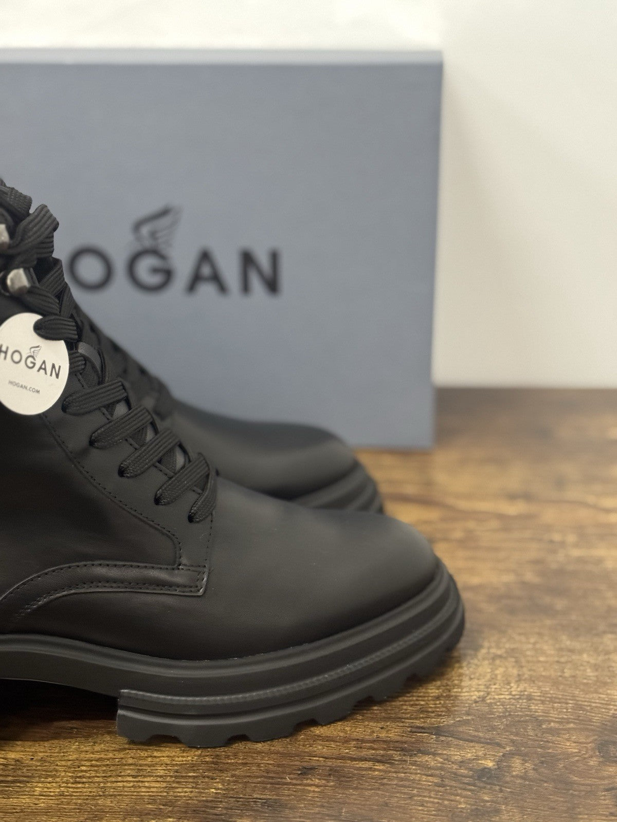 Hogan H674 Combat Boot Pelle Nero Extra Light Memory Foam Donna 37