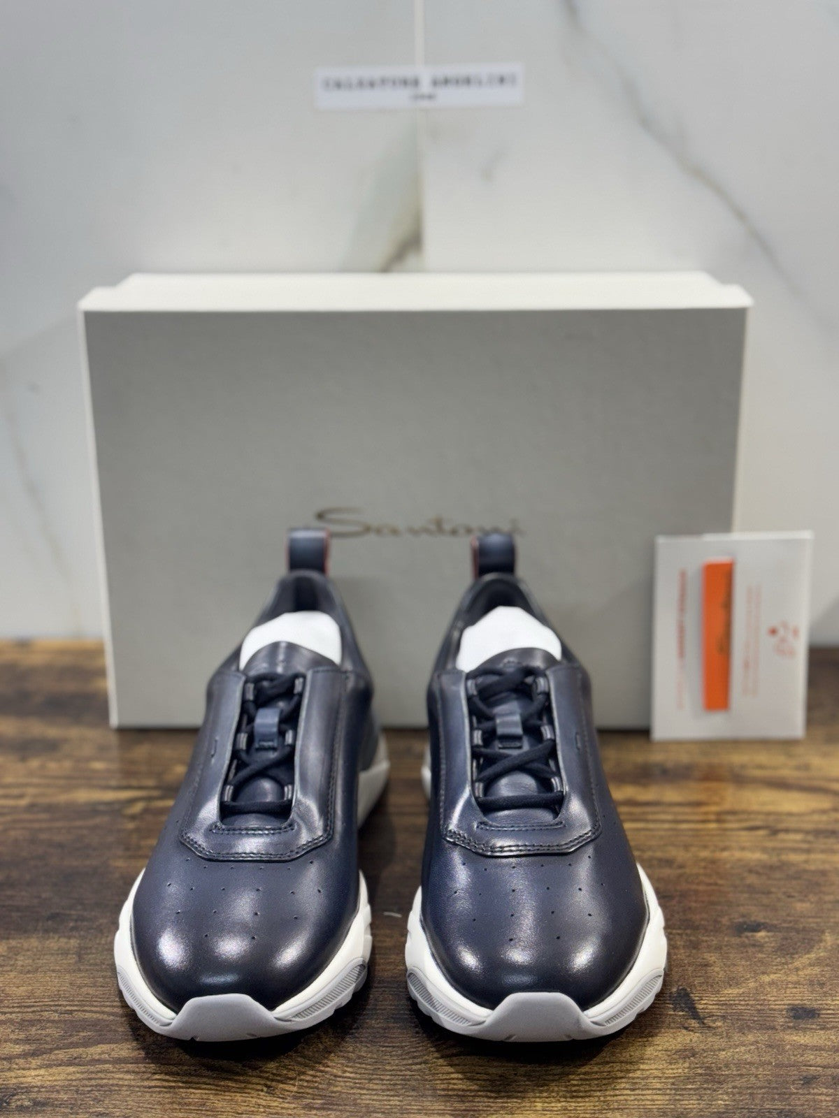 Santoni Sneaker Innova Pelle  Blue Casual Luxury Santoni Scarpe Uomo 39.5