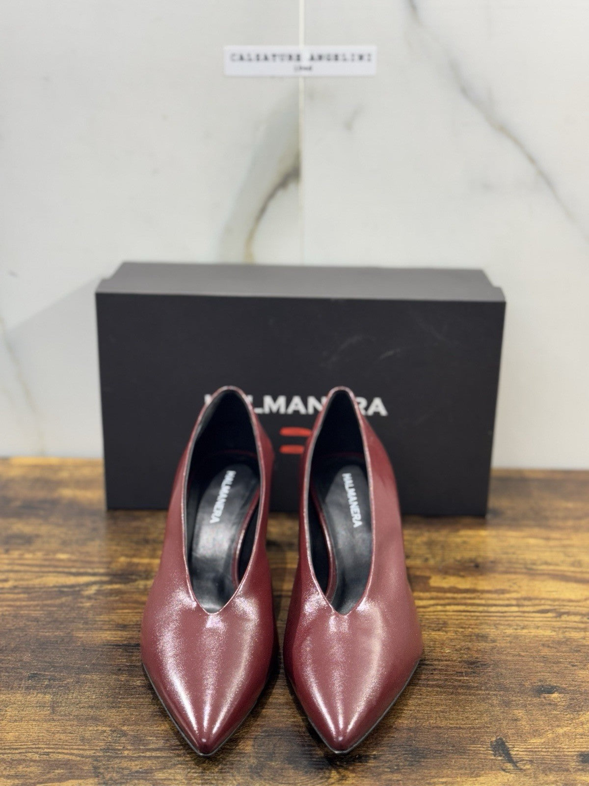 HALMANERA Décolleté  Pelle Mogano    Luxury Made In Italy Donna 41