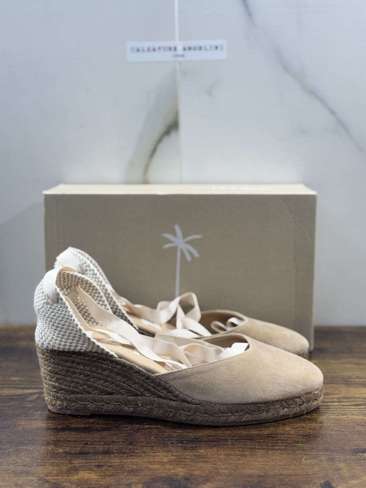 Manebi Espadrilles Suede Beige Zeppa Casual Manebi Shoes Donna 41