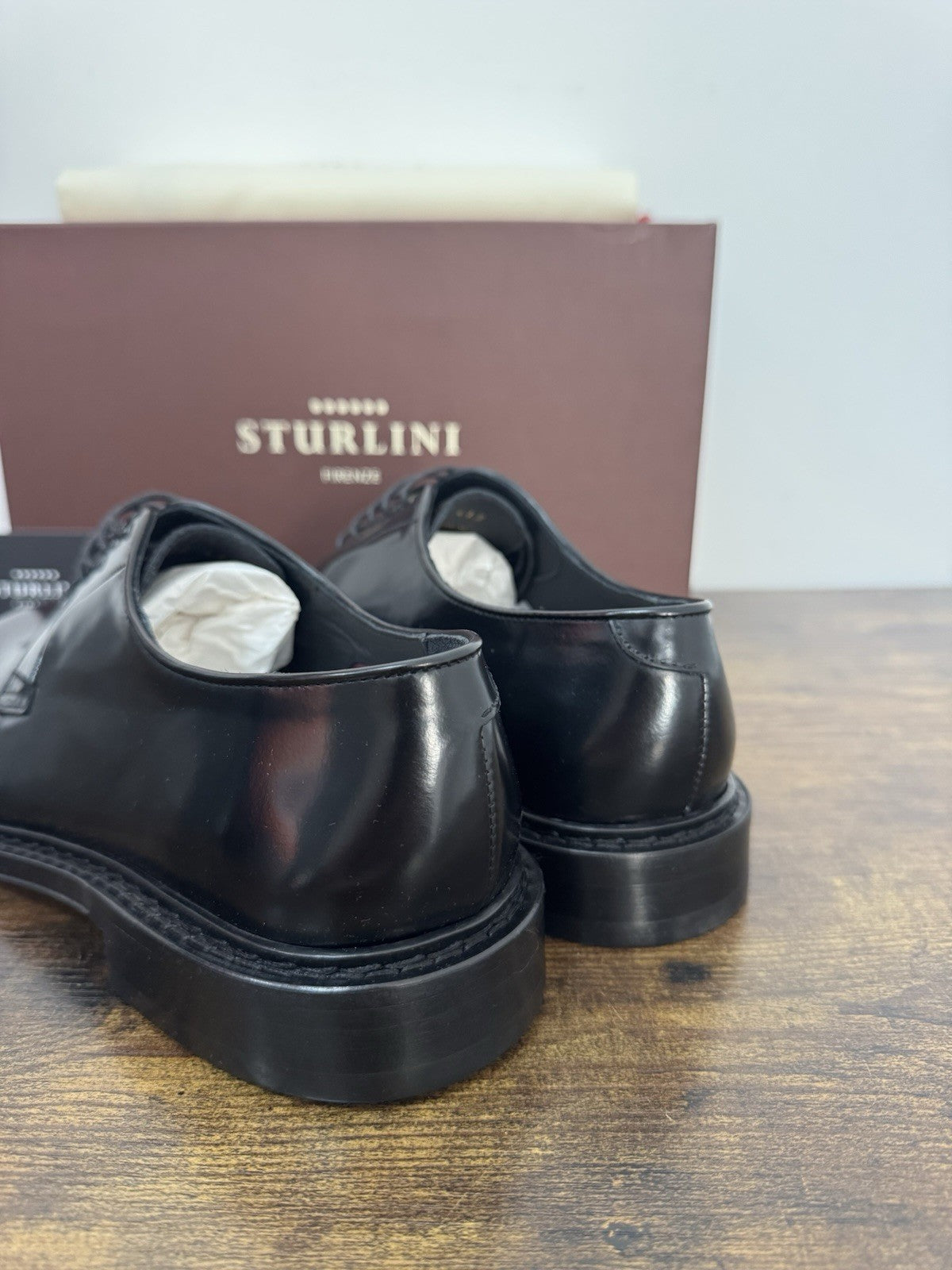 Sturlini  Derby Pelle Nero Polish Binder Luxury Scarpa Uomo 40