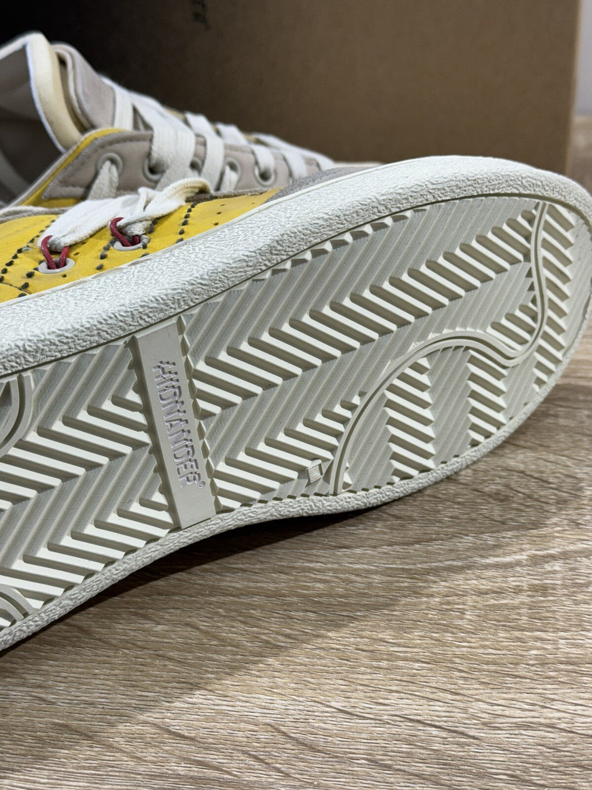 Hidnander Sneaker Uomo Stripeless Pelle Gialla Luxury Casual Sneaker Uomo 41
