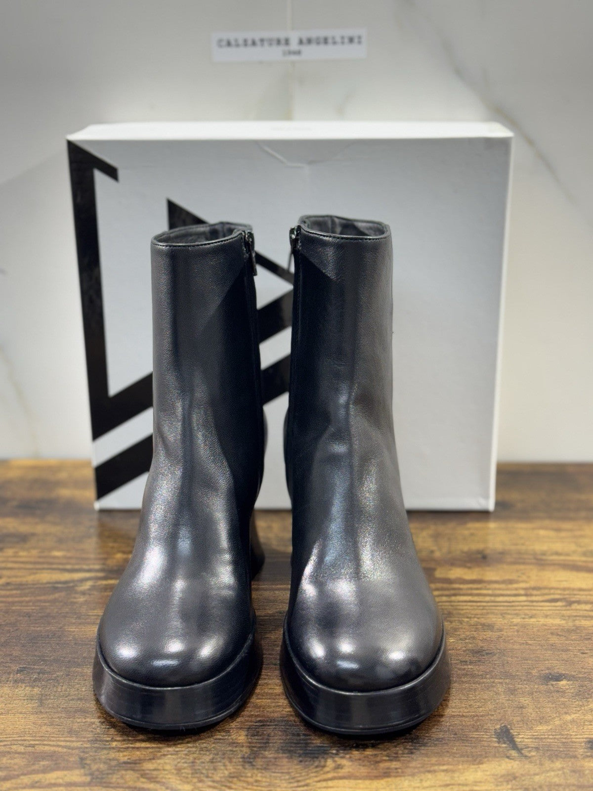 Giampaolo Viozzi Stivaletto Donna Pelle Nero    Con Tacco Made In Italy 37