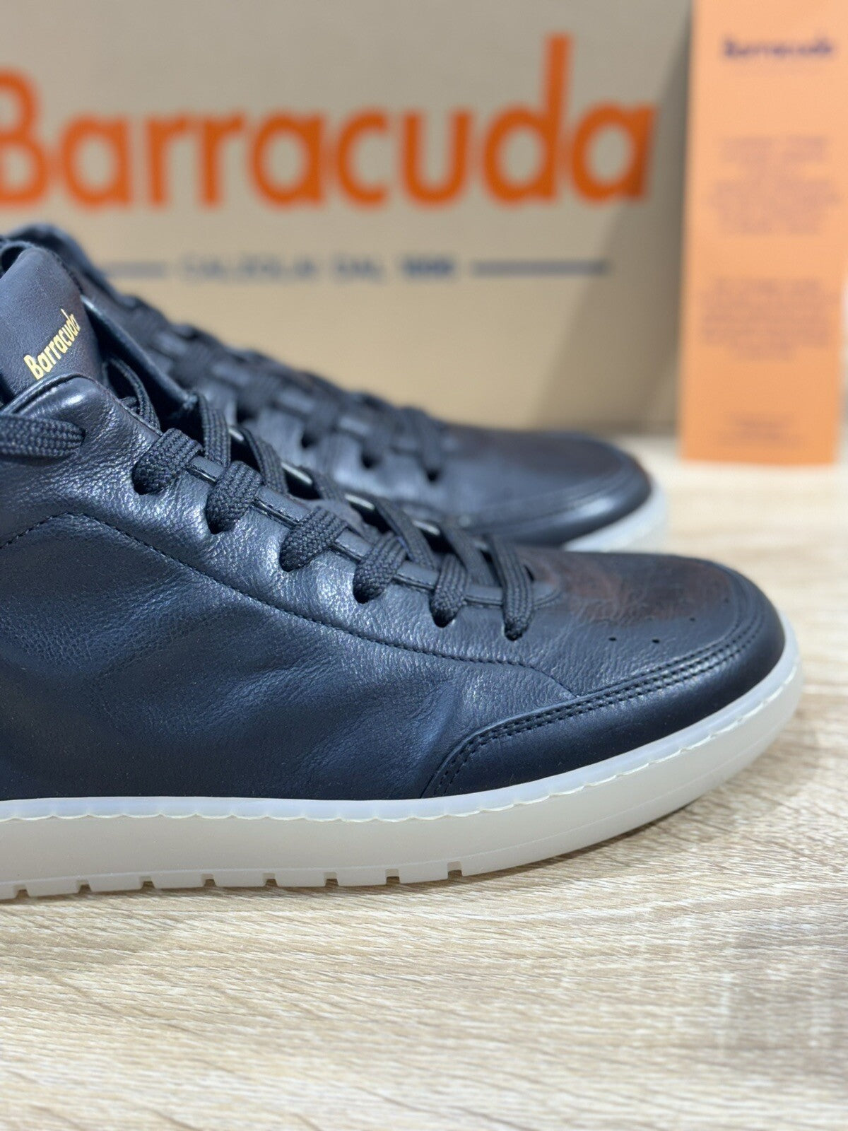 Barracuda Sneaker Uomo Hi Top Super Soft  Vintage Fully Made In Italy Nera 45