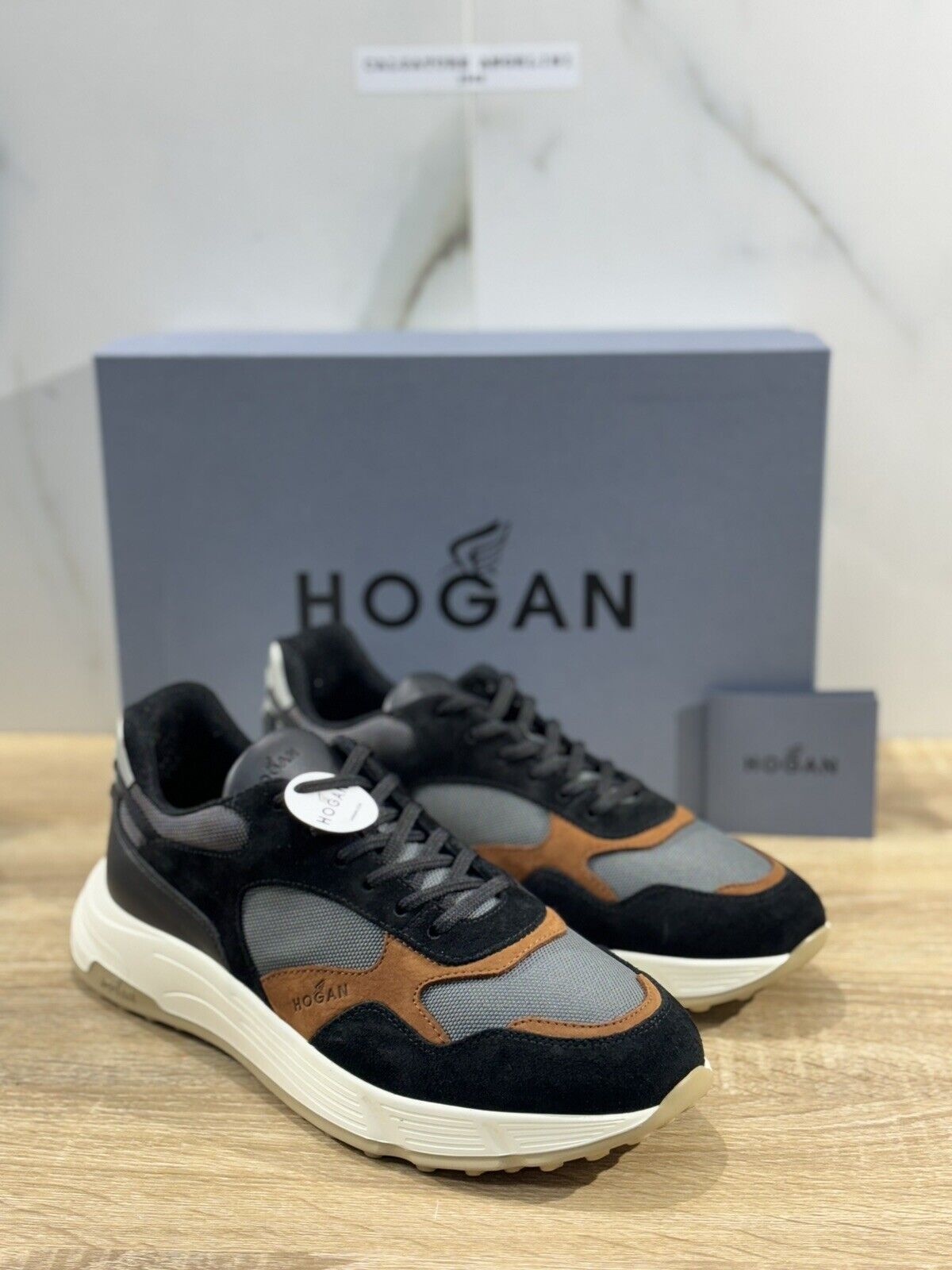 Hogan Hyperlight  uomo sneaker Pelle Nero  memory foam Luxury Hogan 40.5