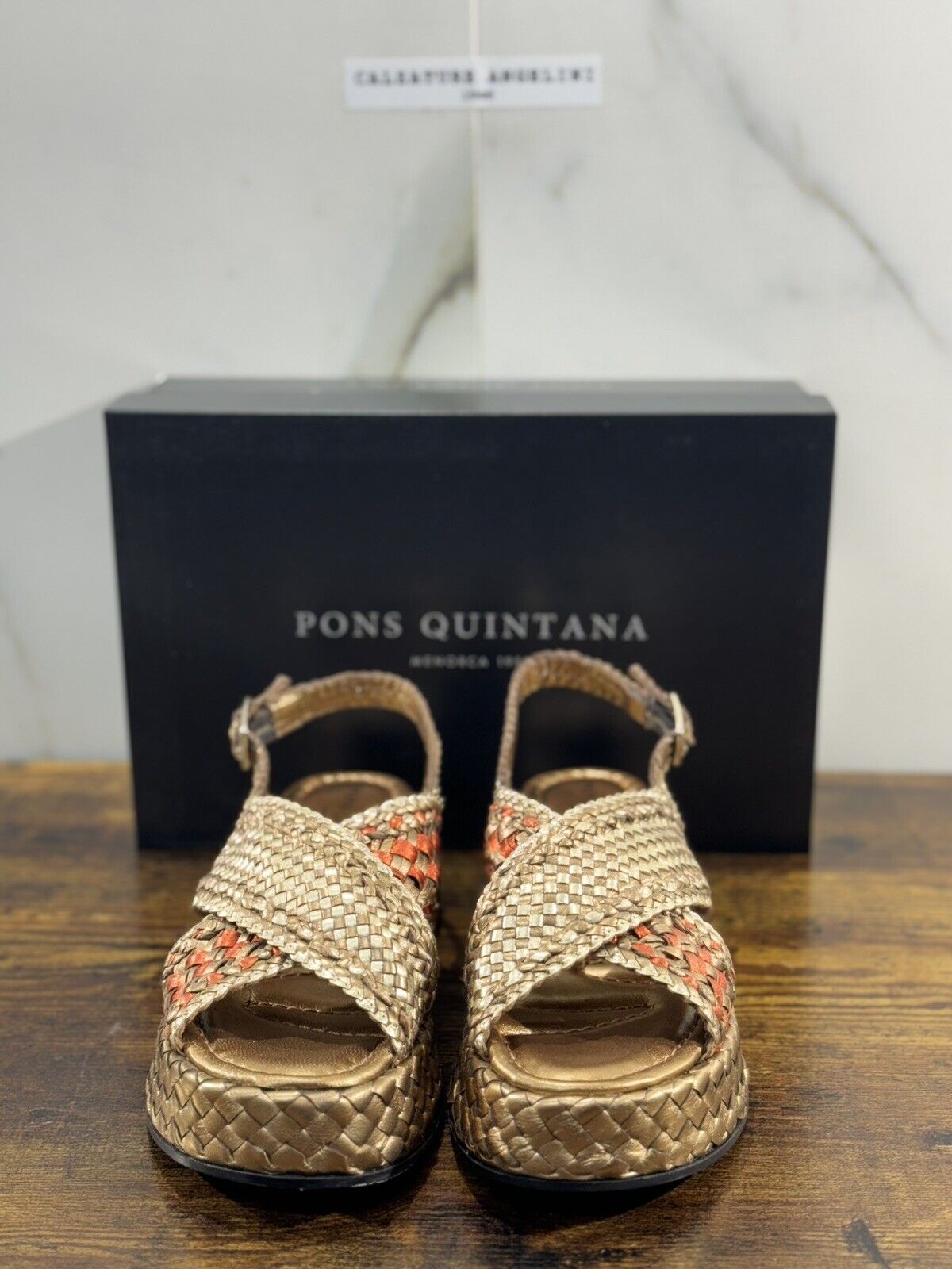 Pons Quintana Sandalo Donna Zeppa Bronzo Handmade 37