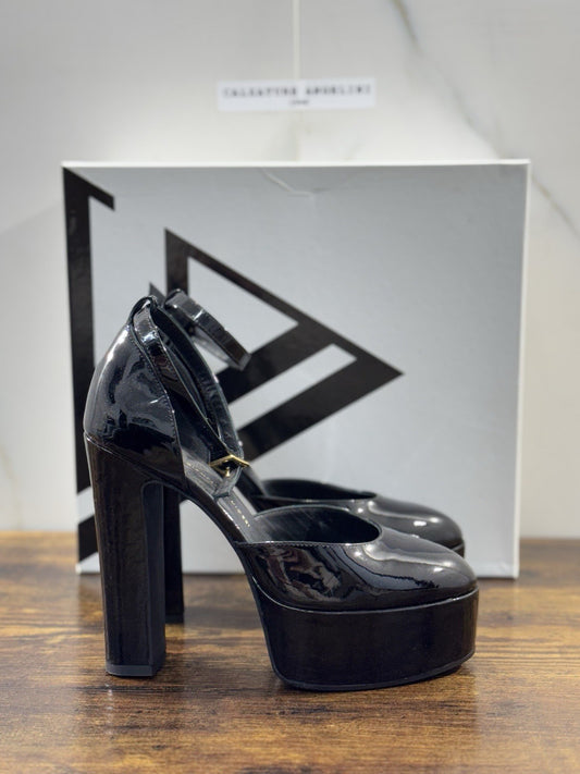 Giampaolo Viozzi Mary Jane Platform Donna  Nero Con Tacco Made  In Italy 37