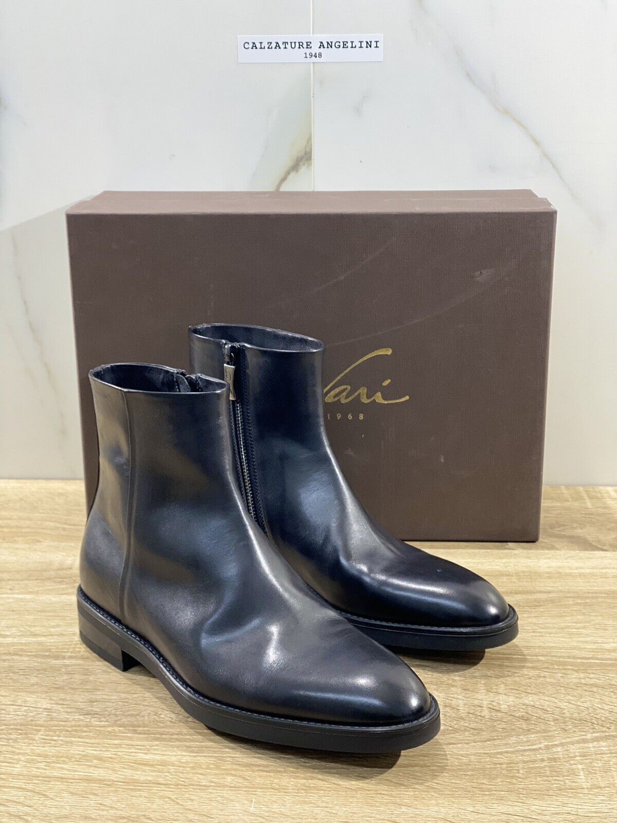 Corvari Stivaletto Chelsea Boot uomo in pelle nera casual boot men nero 44