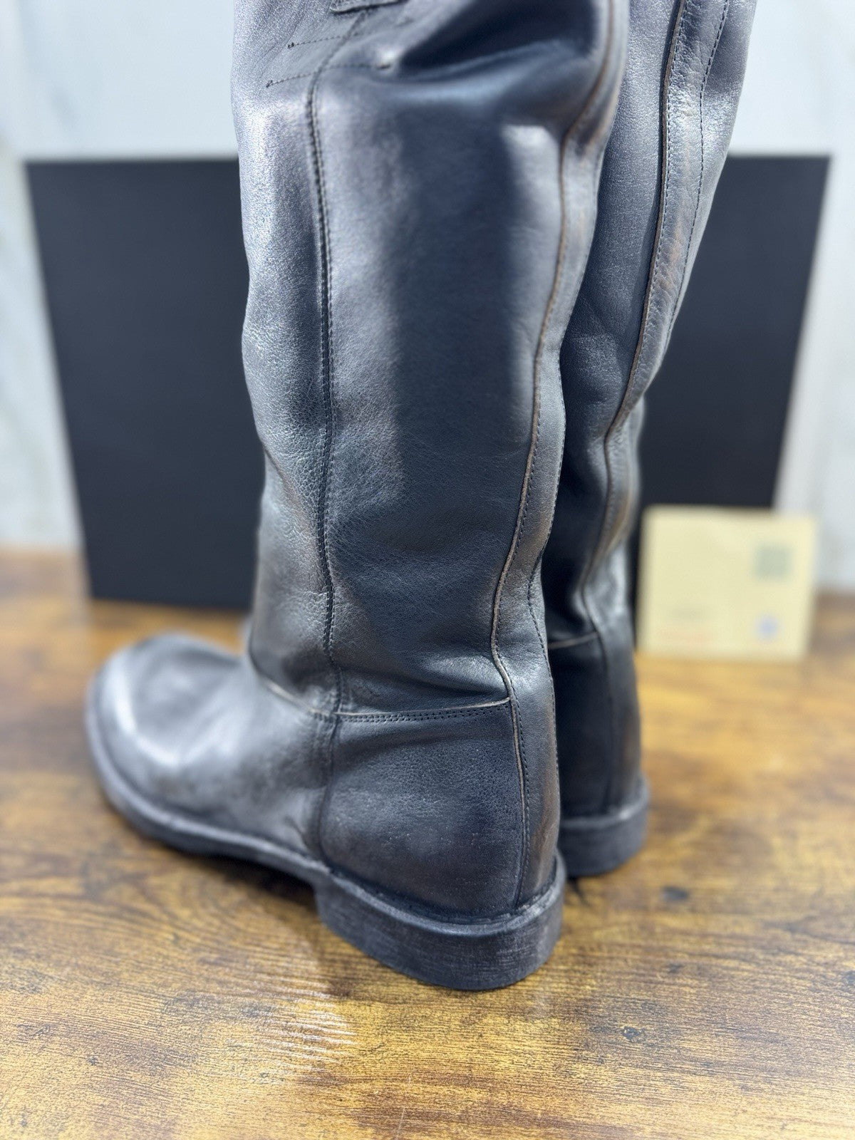 Moma Stivale Pelle Nero Fatto A Mano In Italia Luxury Moma Boot Donna 41