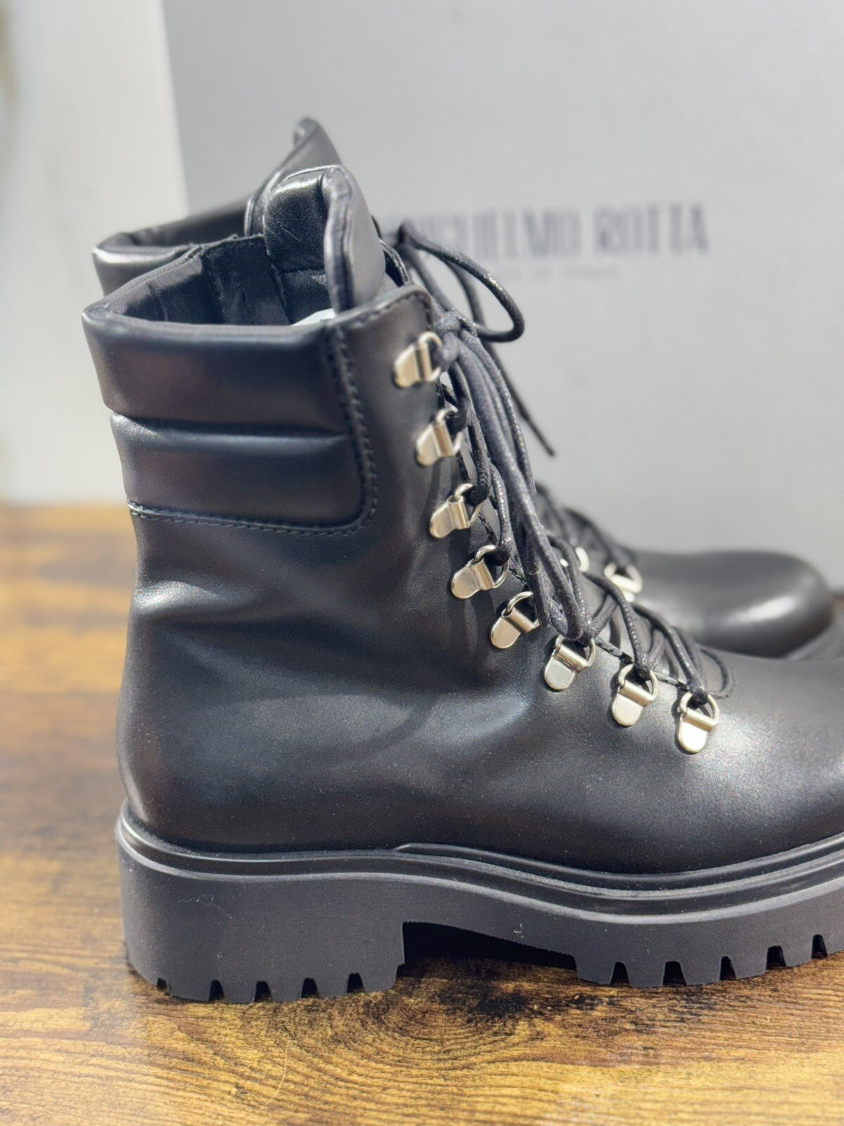 Guglielmo Rotta Mountain Boot Donna Pelle Nero Extra Light Made In Italy 40
