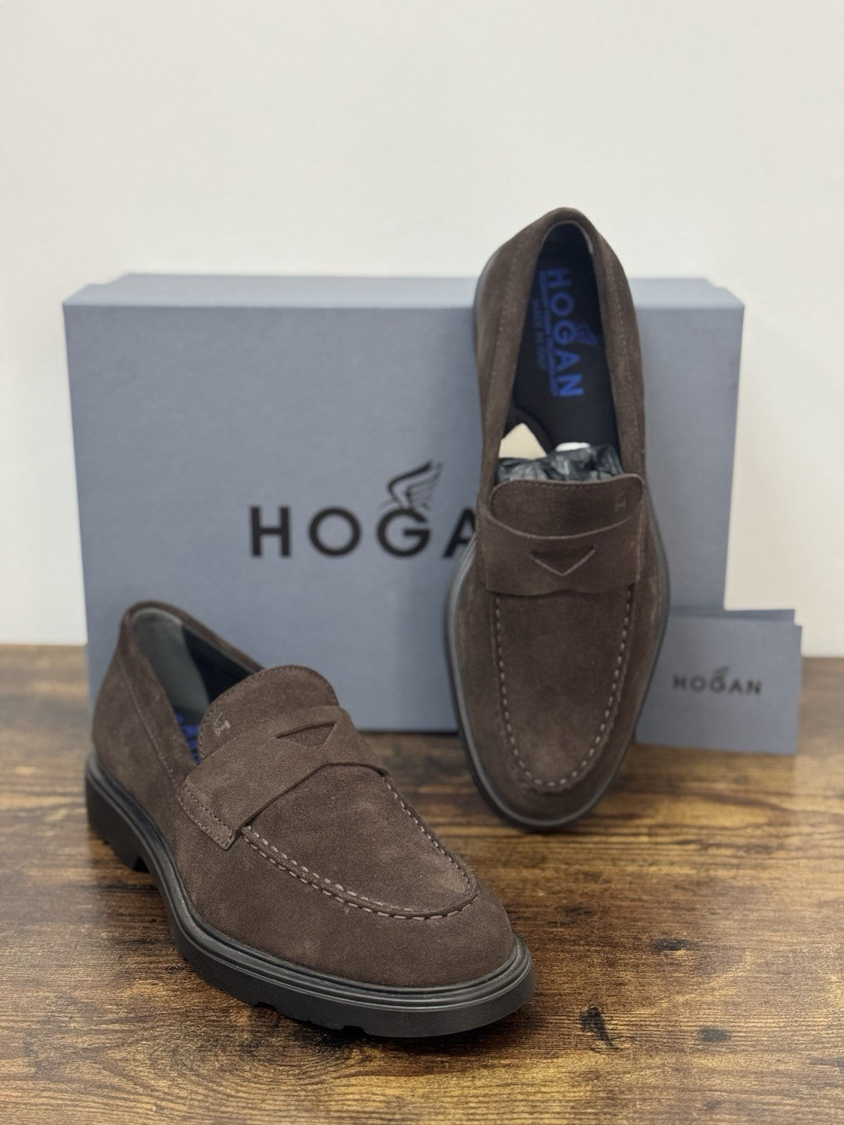 Hogan H393 Mocassino Suede Ebano Memory Foam Casual Hogan Uomo 40.5