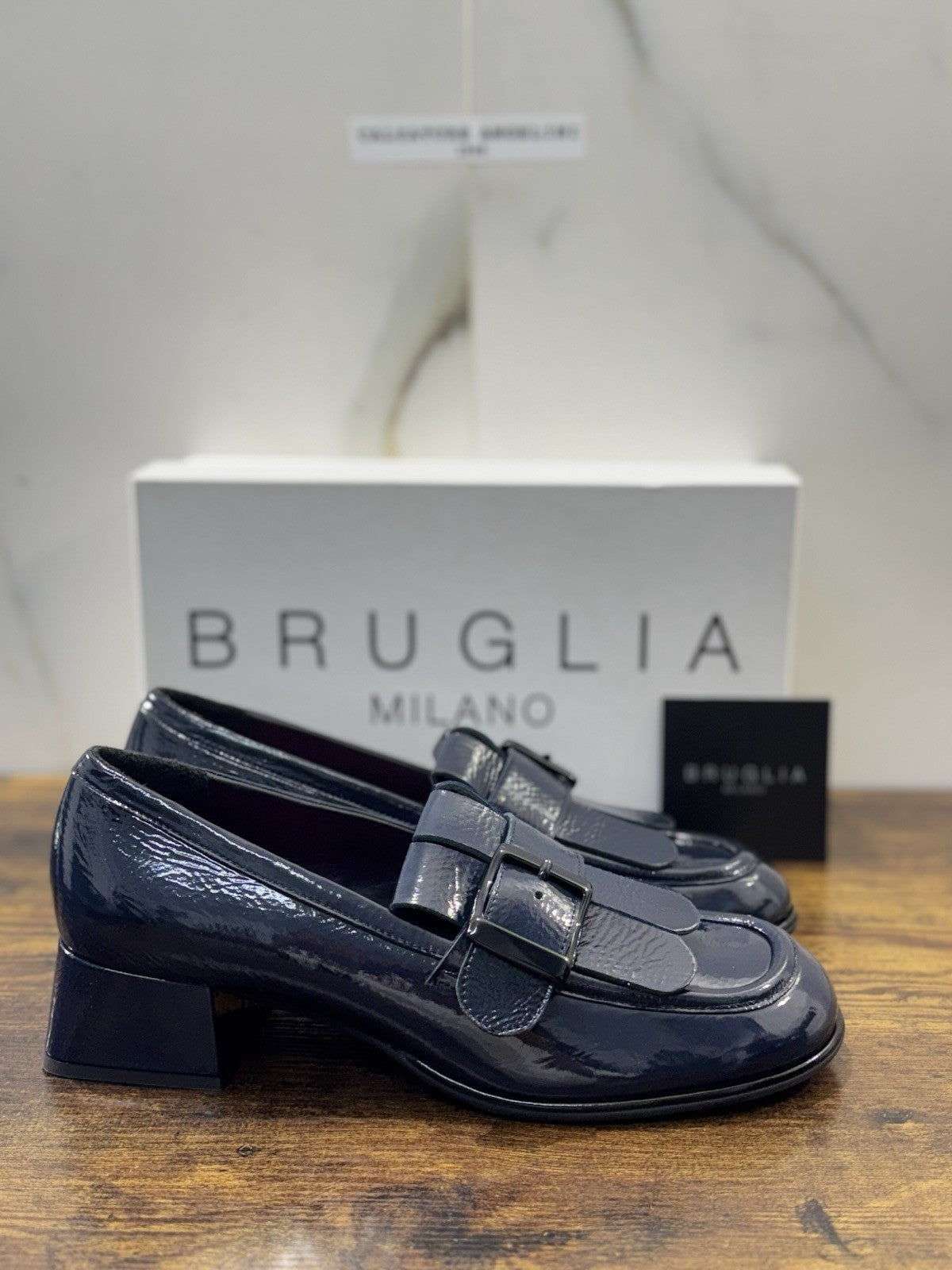 Bruglia Milano Mocassino Blu    Pelle  Top Quality Scarpe Donna 41