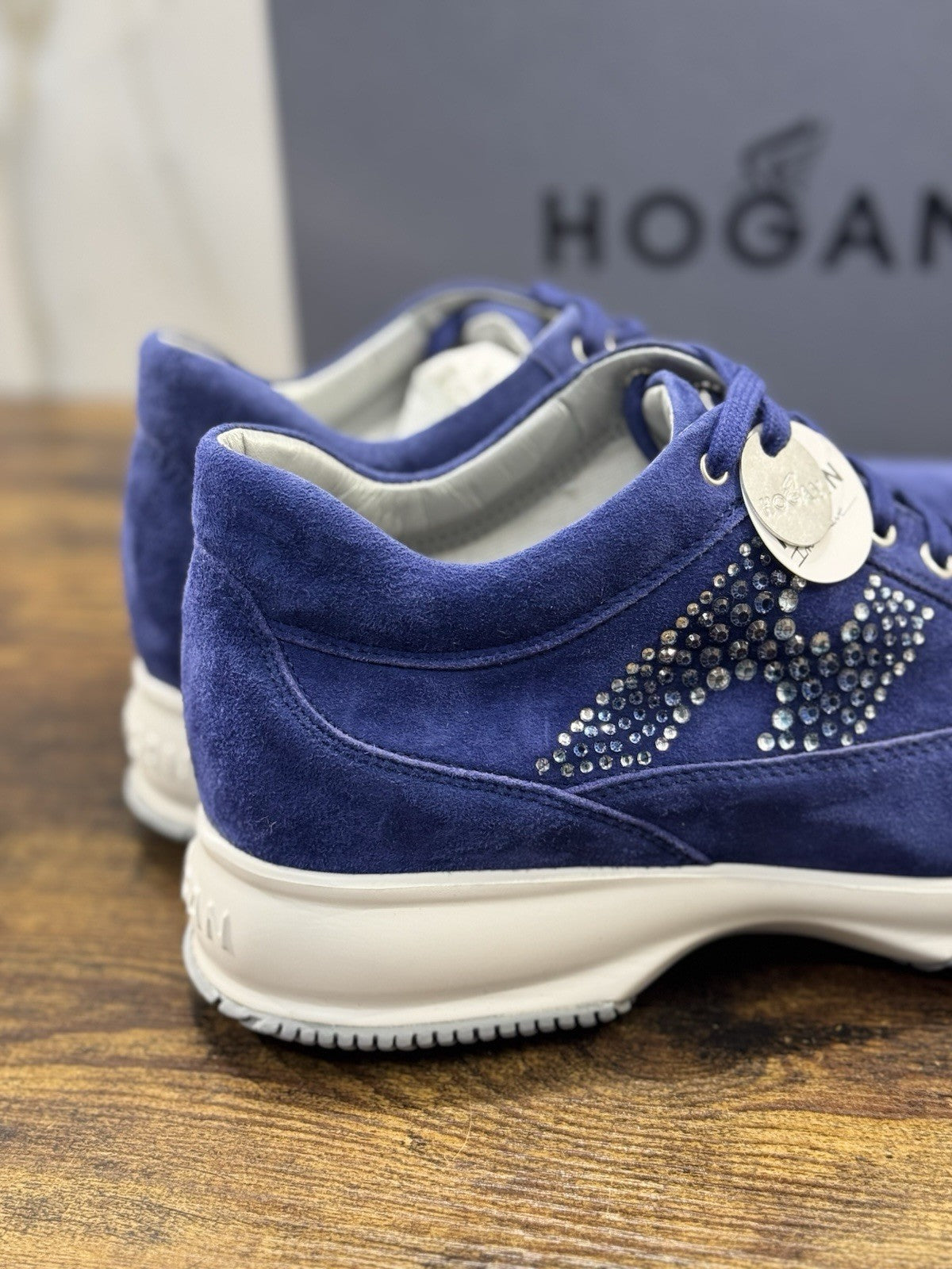 Hogan Interactive   Donna Sneaker Suede Blu  Inchiostro  Luxury Hogan Woman  38