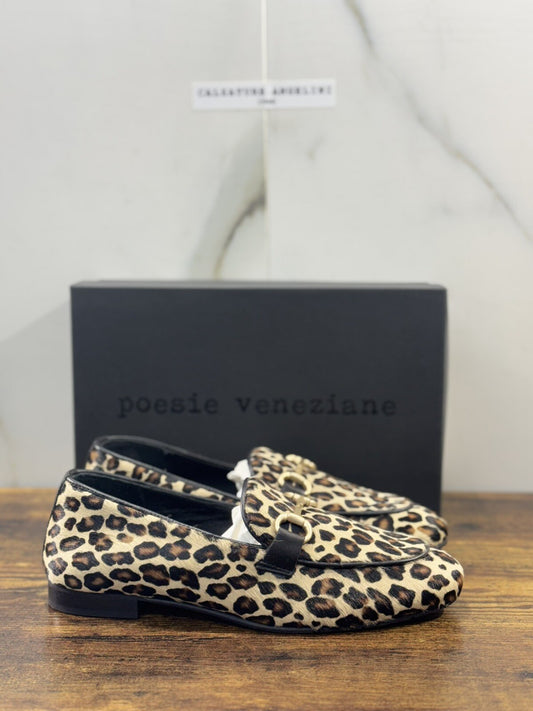 Poesie Veneziane Mocassino Donna Leopard Casual Loafer 38