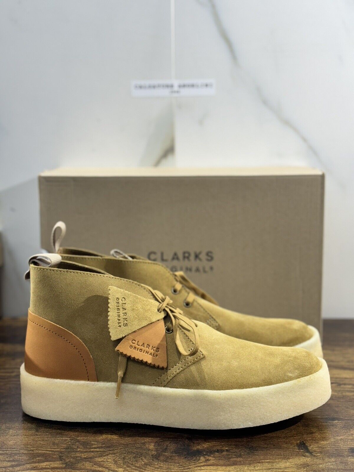 Clarks Desert  Cup  Boot  Scarpa Uomo Suede   Miele   Icon Clarks Men Shoes 45