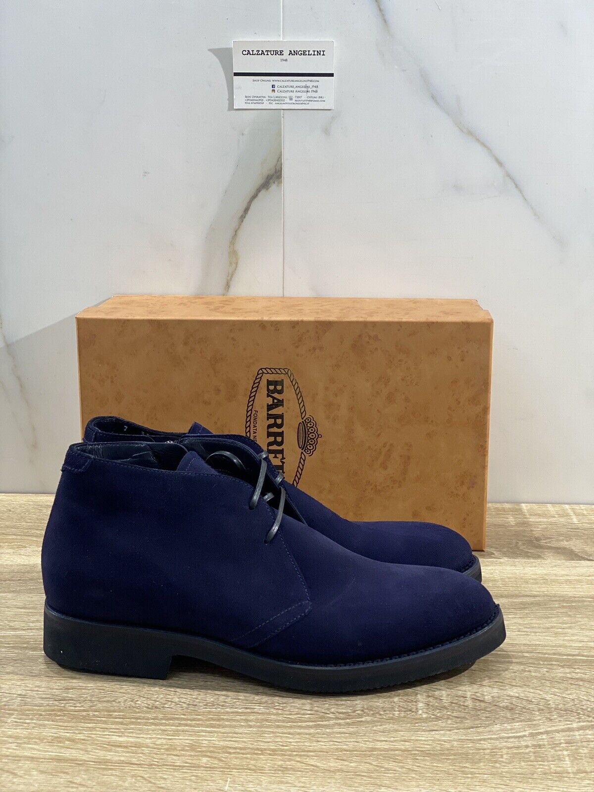 Barrett Polacchino uomo in Suede Blu  luxury men boot barrett Vibram Sole 41