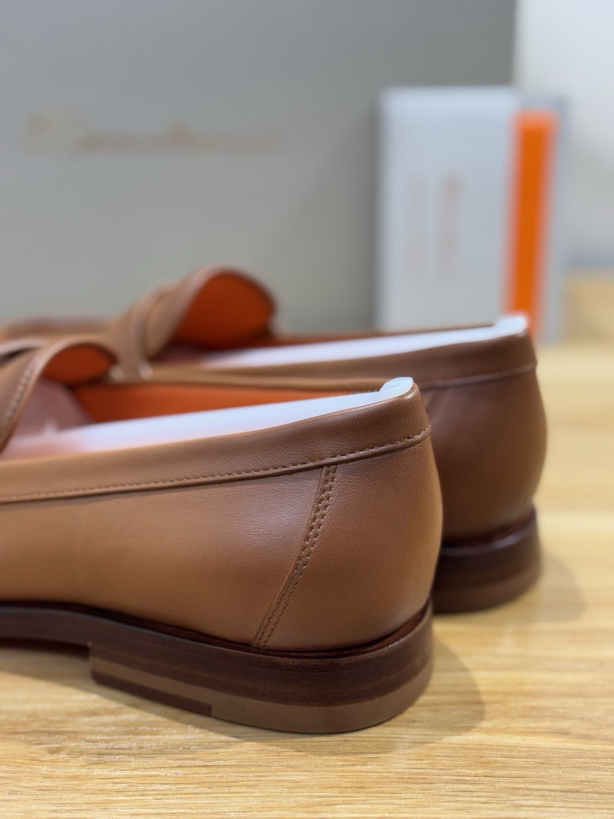 Santoni Mocassino Pelle Cuoio Luxury Santoni Scarpa Donna 37.5