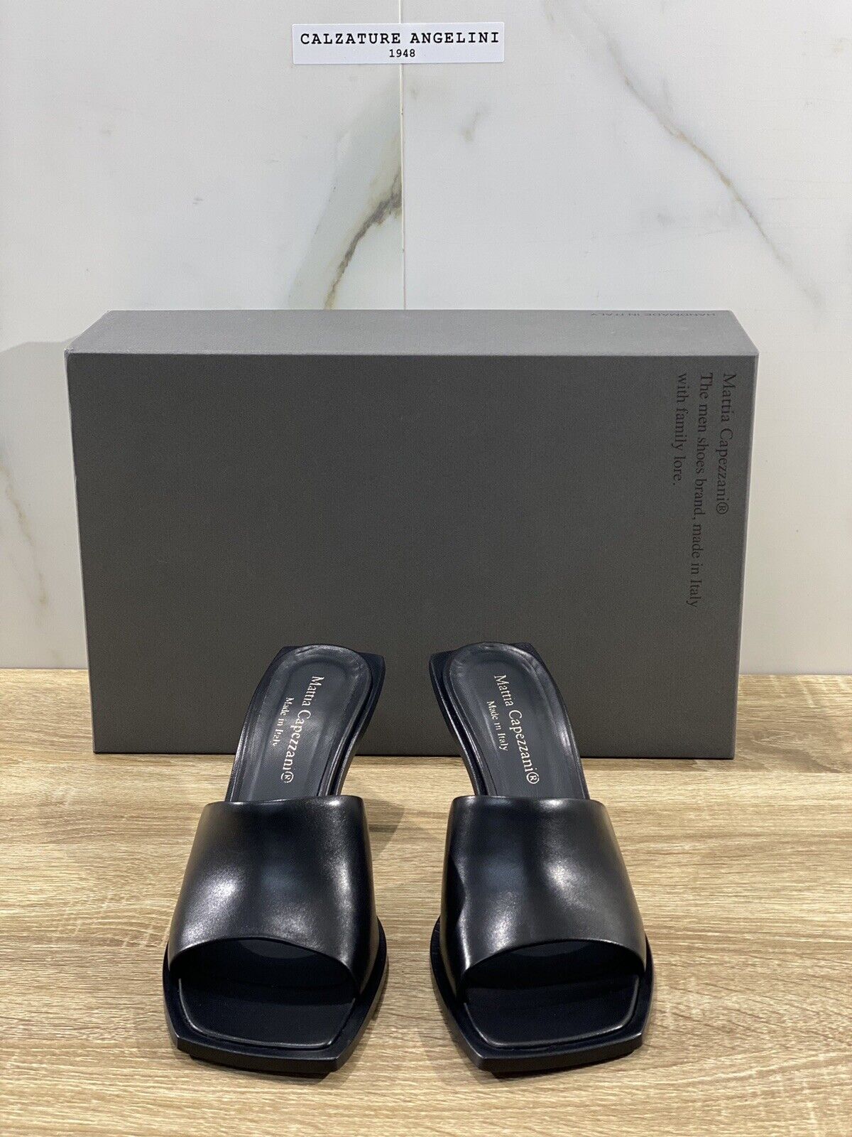 Mattia Capezzani Sandalo donna mules pelle Nera luxury sandal 38