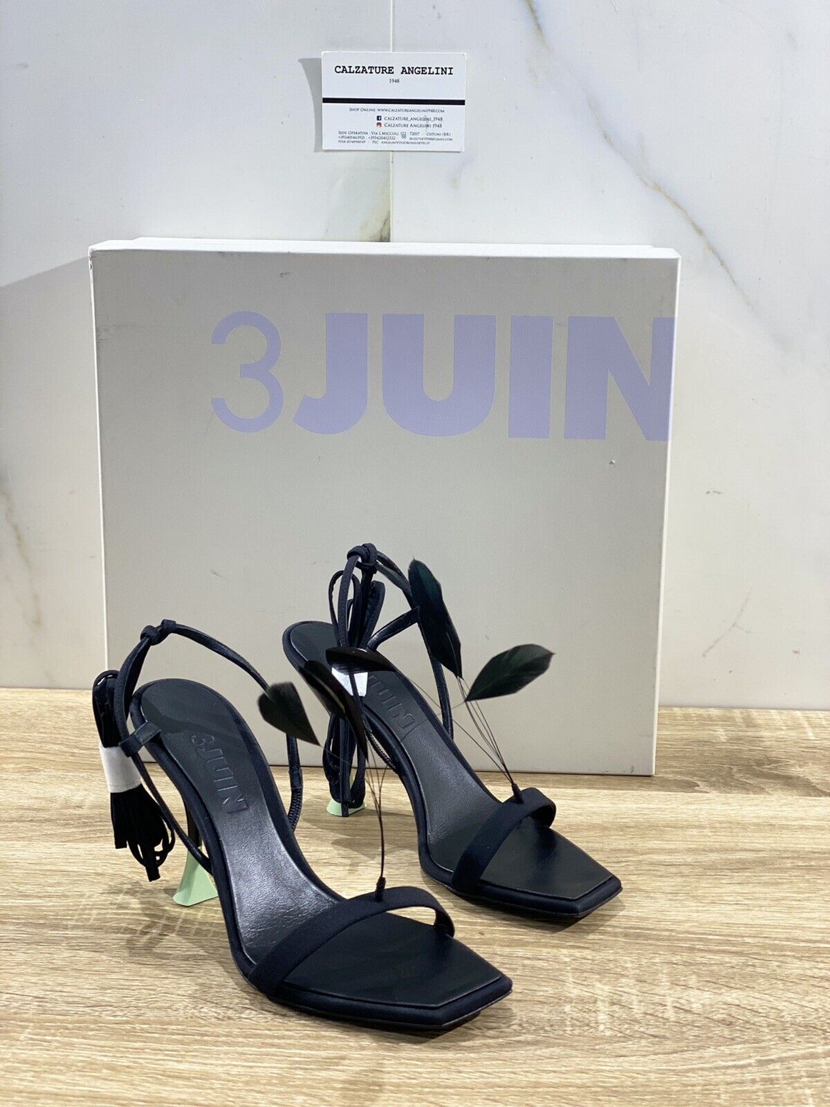 3 Juin Sandalo Donna Kimi 095 Plume Black  Luxury Woman Sandal 39