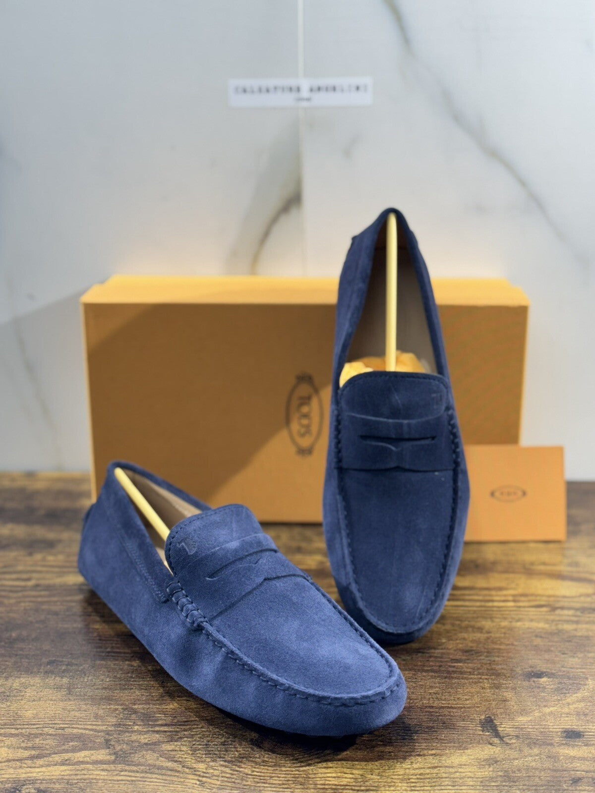 Tod’s Mocassino Uomo Icon Driver Gommino Suede Blu Luxury Tod’s 41