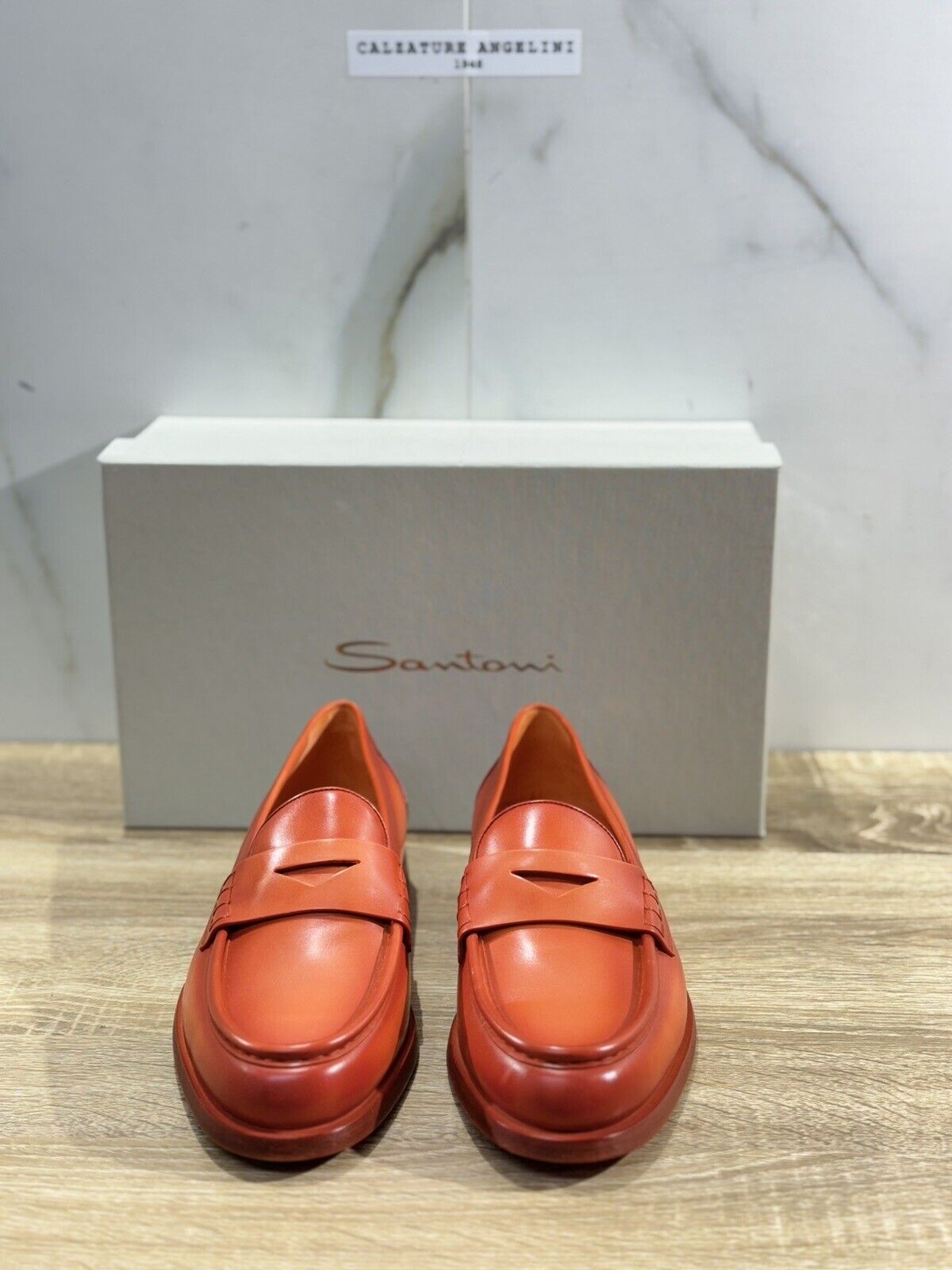 Santoni Mocassino Donna  Pelle Arancio Icon Luxury Woman Santoni 39