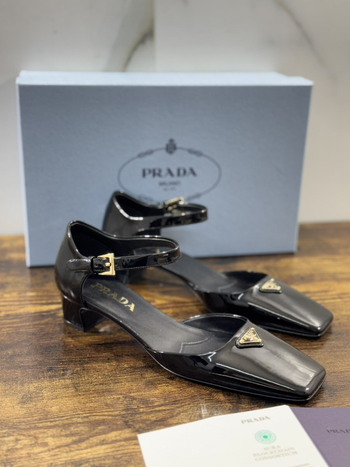 Prada Pumps In Vernice Nera Donna Luxury Woman Prada Shoe 38.5