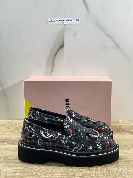 MSGM Mocassino donna vernice nera Extra Light Luxury Casual Msgm Woman Shoe 38