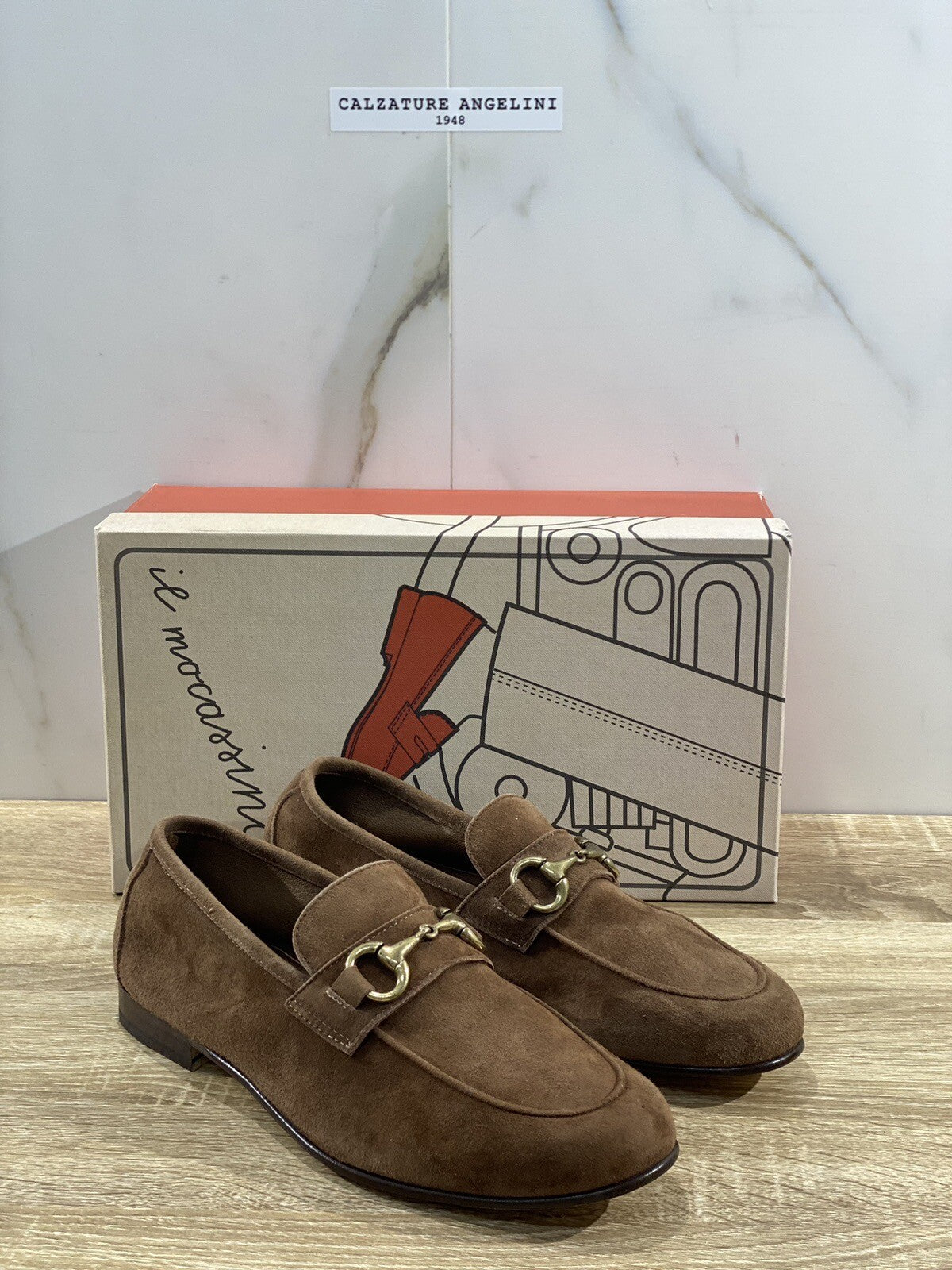 Il Mocassino Scarpa Uomo Modello Tasca In Suede Tabacco Luxury Men Shoes 41