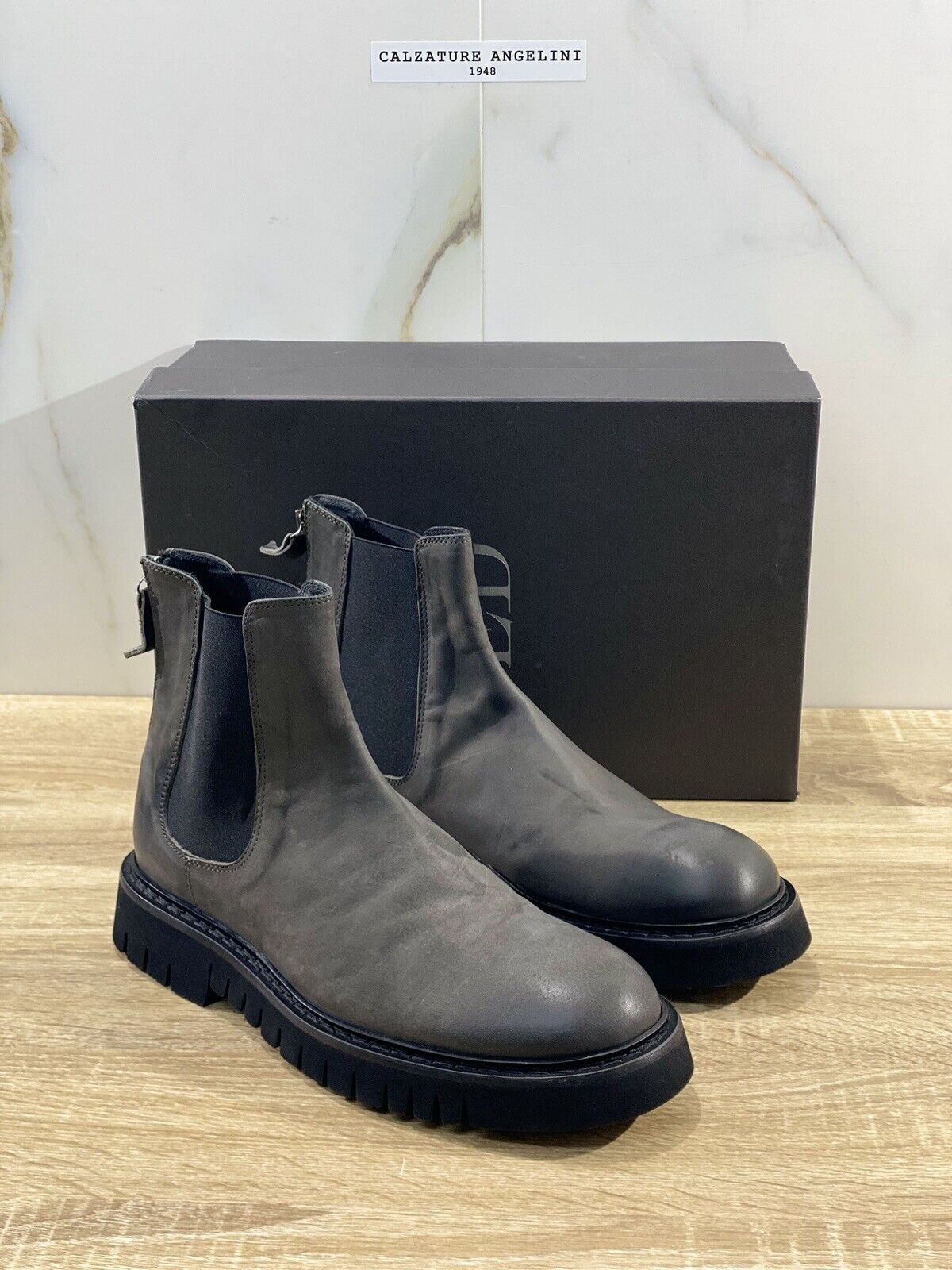 Ernesto Dolani chelsea boot uomo bandolero smoke fondo roccia pelle casual 41