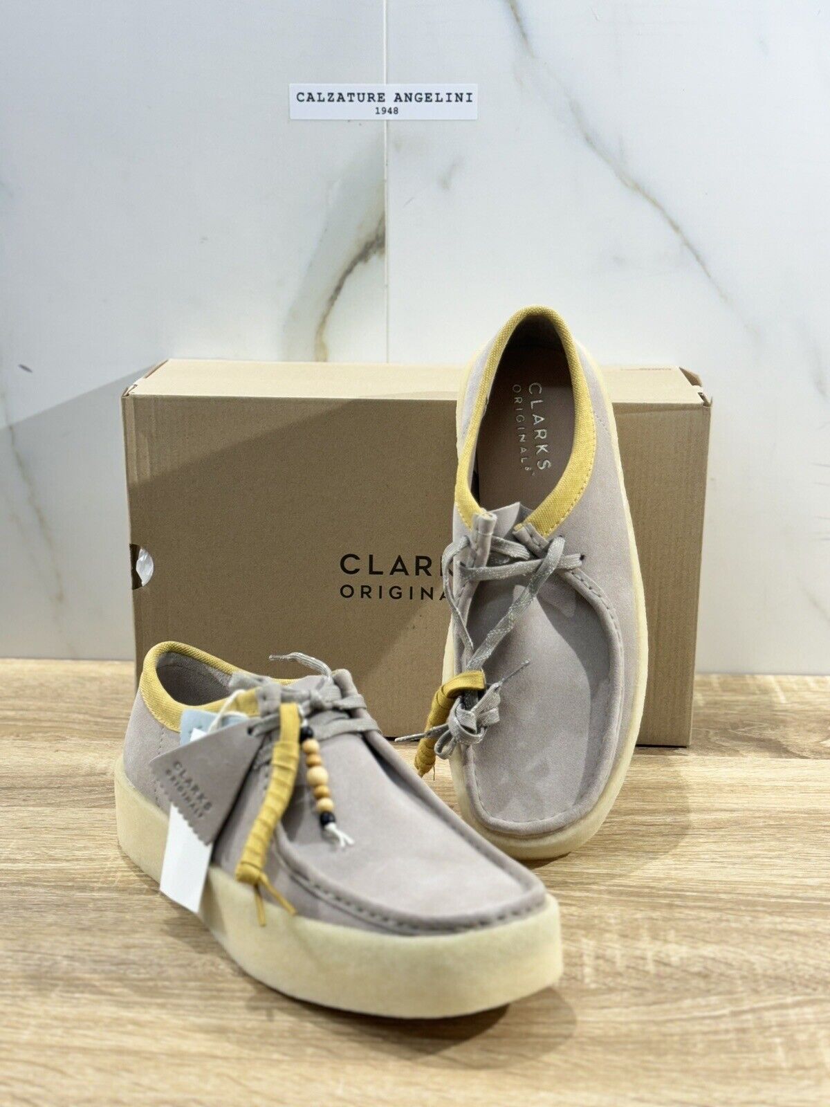 Clarks Wallabee Cup Scarpa Uomo Stone Suede Icon Clarks Men Shoes 41