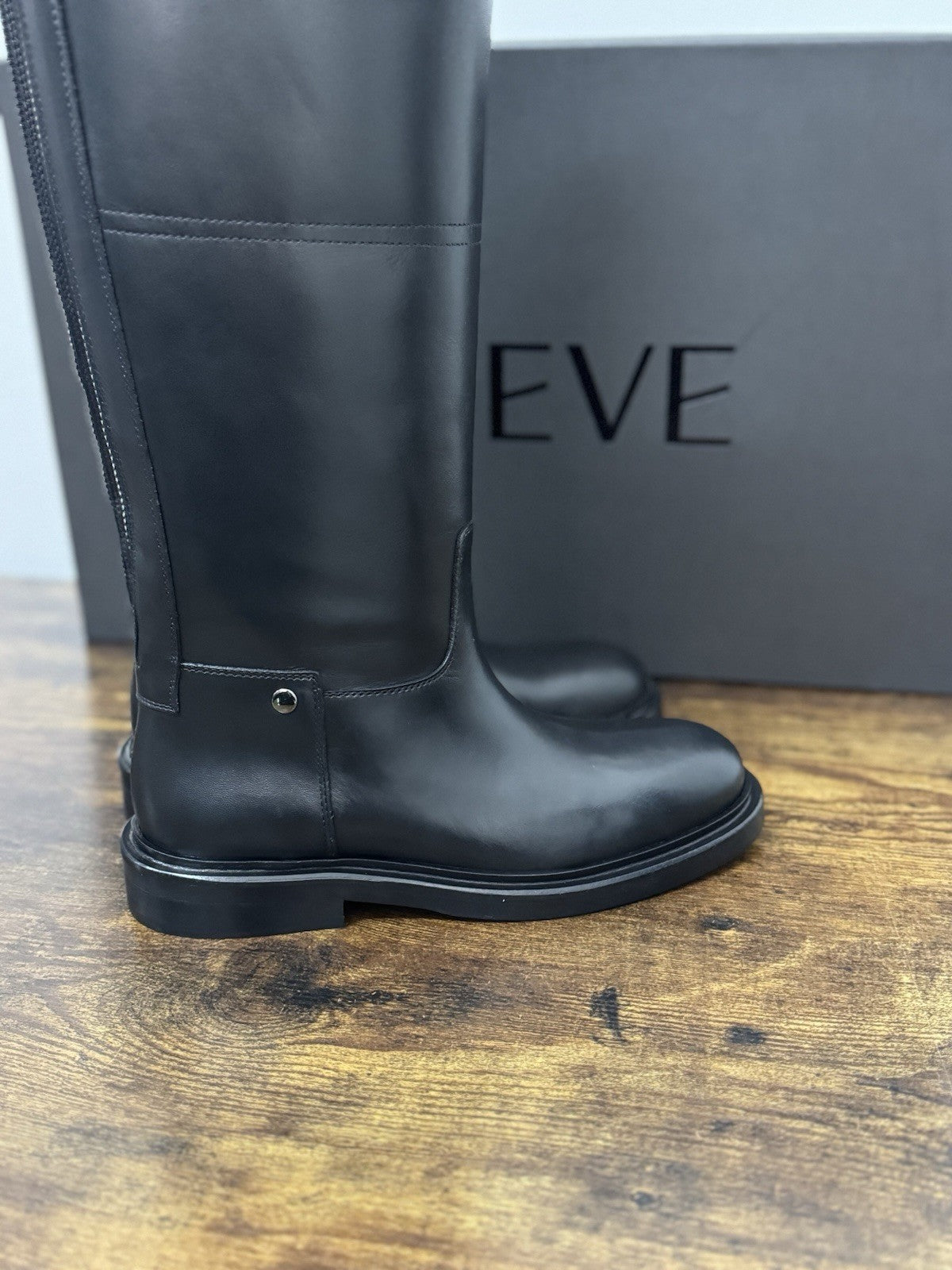 Poeve Stivale Cavallerizzo Pelle Nero   Casual Boot Donna 36
