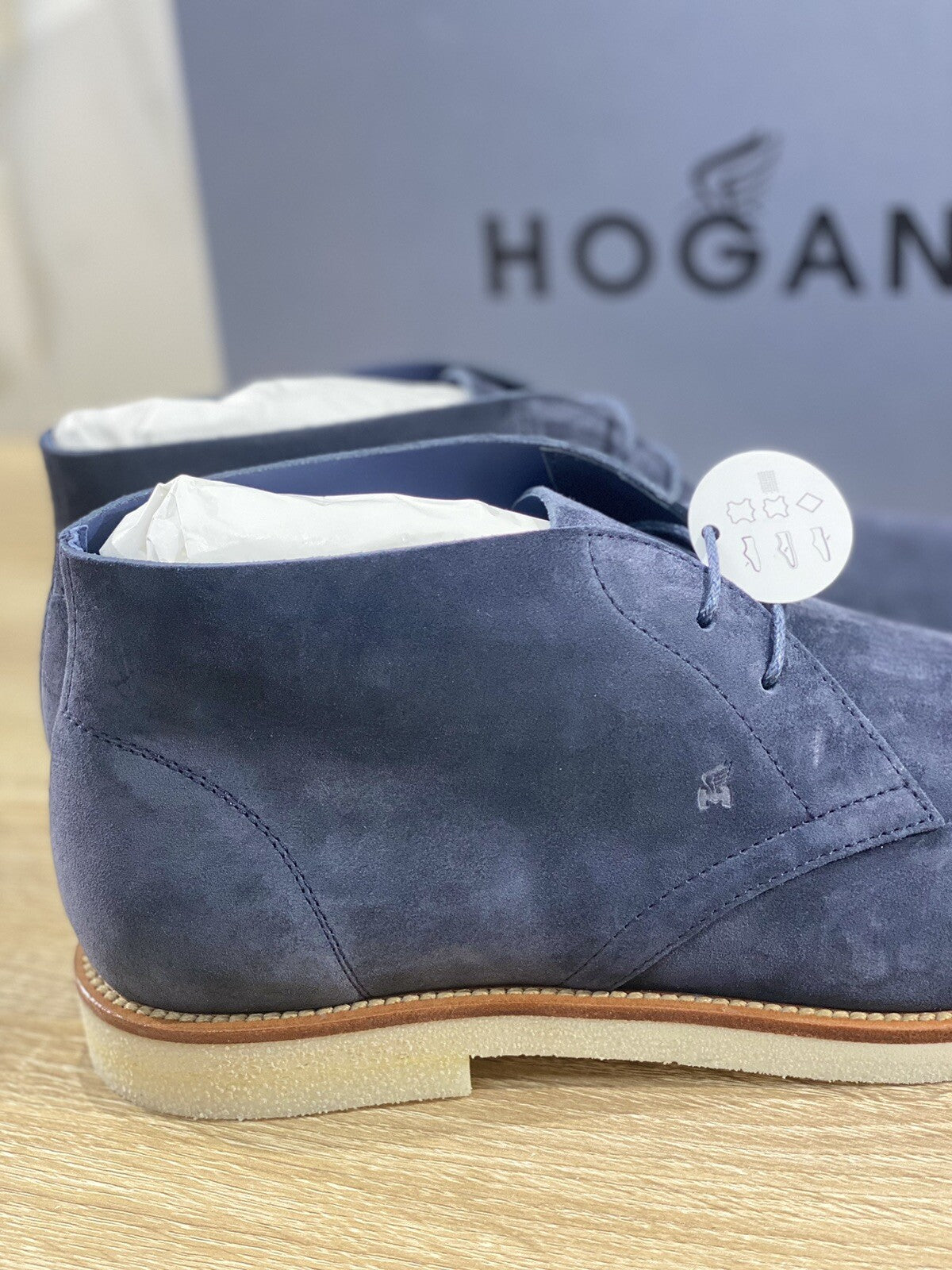 Hogan Polacchino uomo business casual suede Blu hogan men shoe 40.5