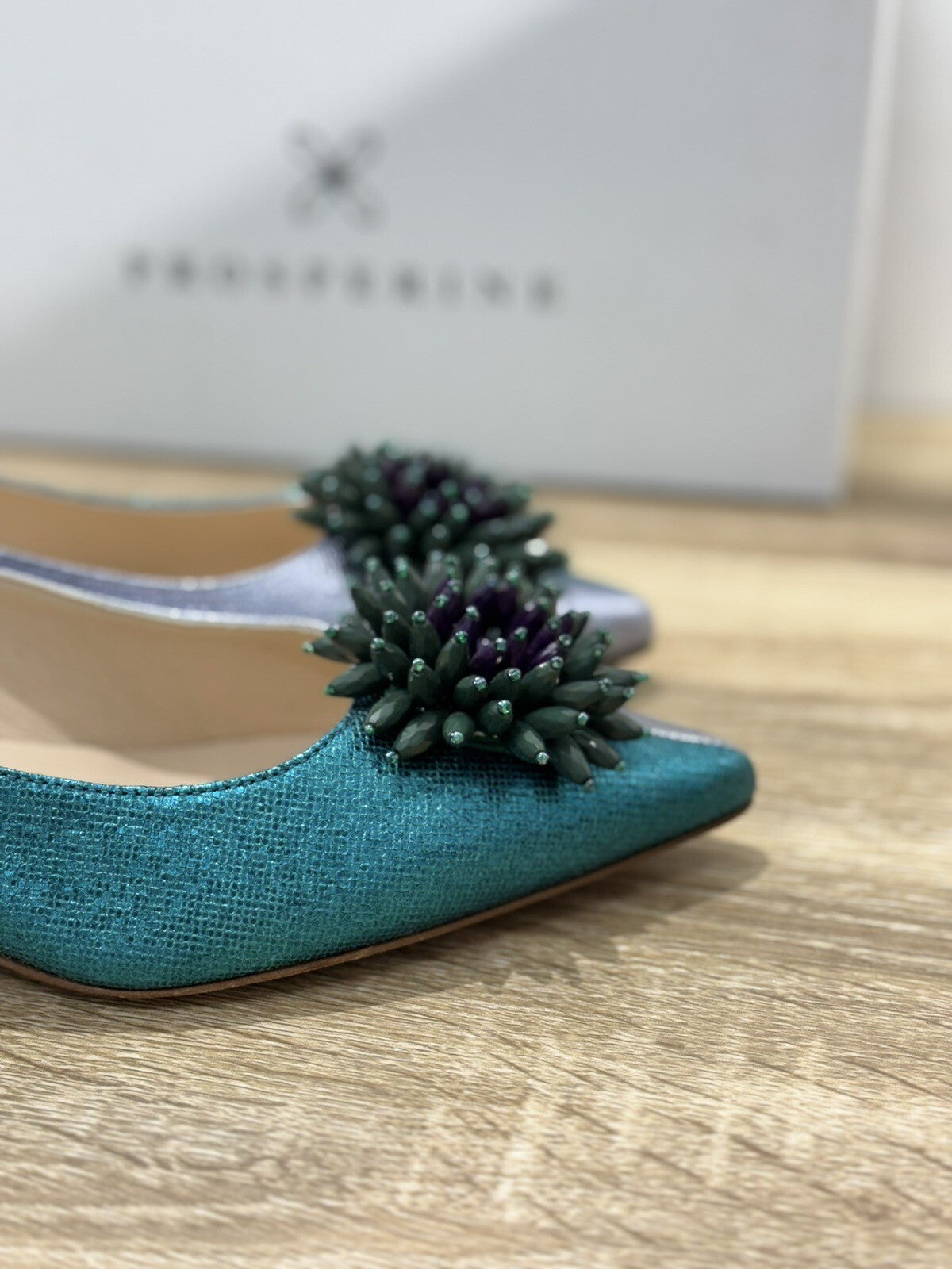 Prosperine Decollete’ donna Damir Verde Pelle   lavorazione sacchetto 38
