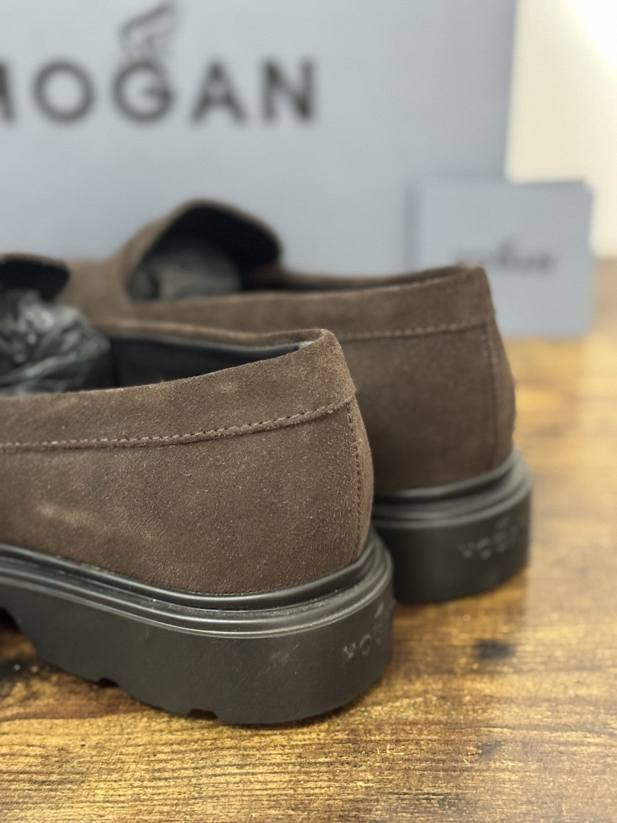 Hogan H393 Mocassino Suede Ebano Memory Foam Casual Hogan Uomo 40.5