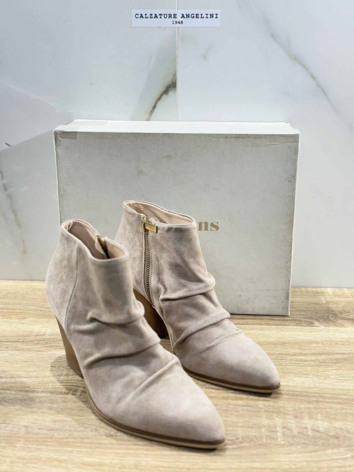 Carmens Texano Donna Suede Super Soft Beige  Con Tacco  Made In Italy 40