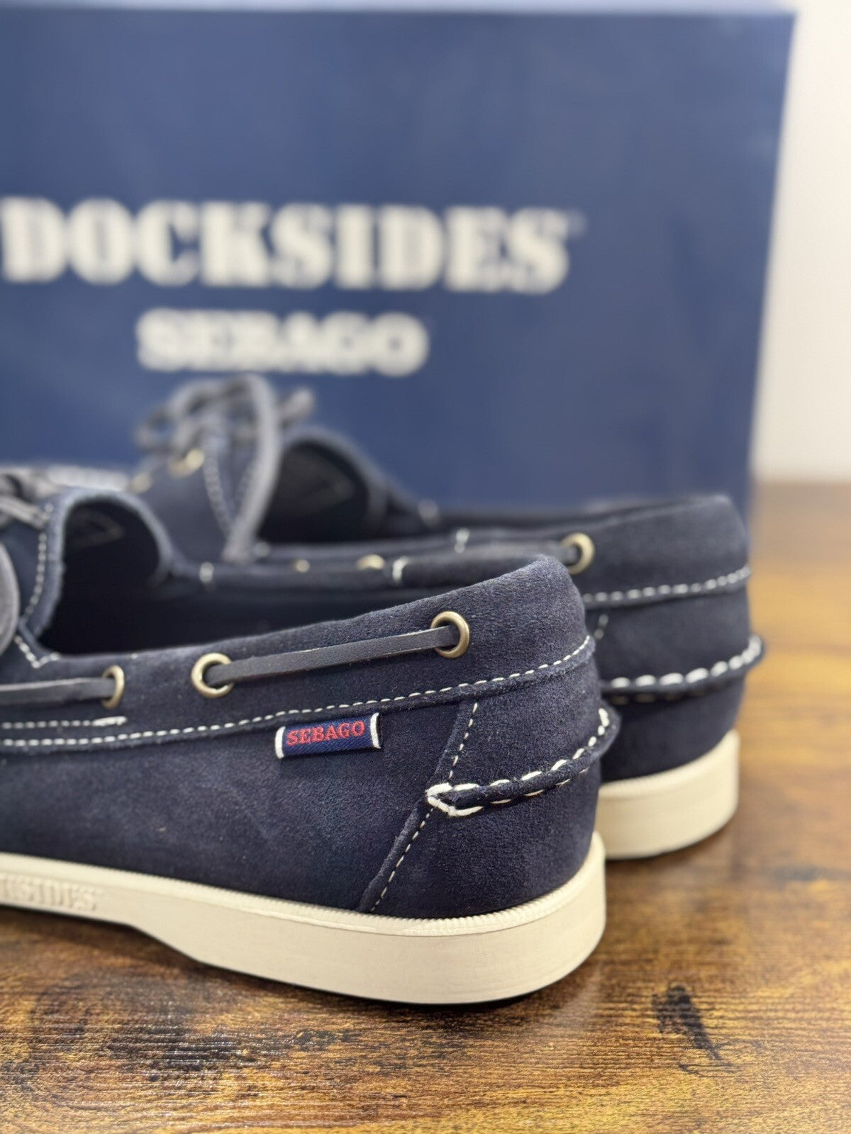 Sebago Docksides Portland Suede Blu   Scarpa Da Barca Uomo Sebago 46.5
